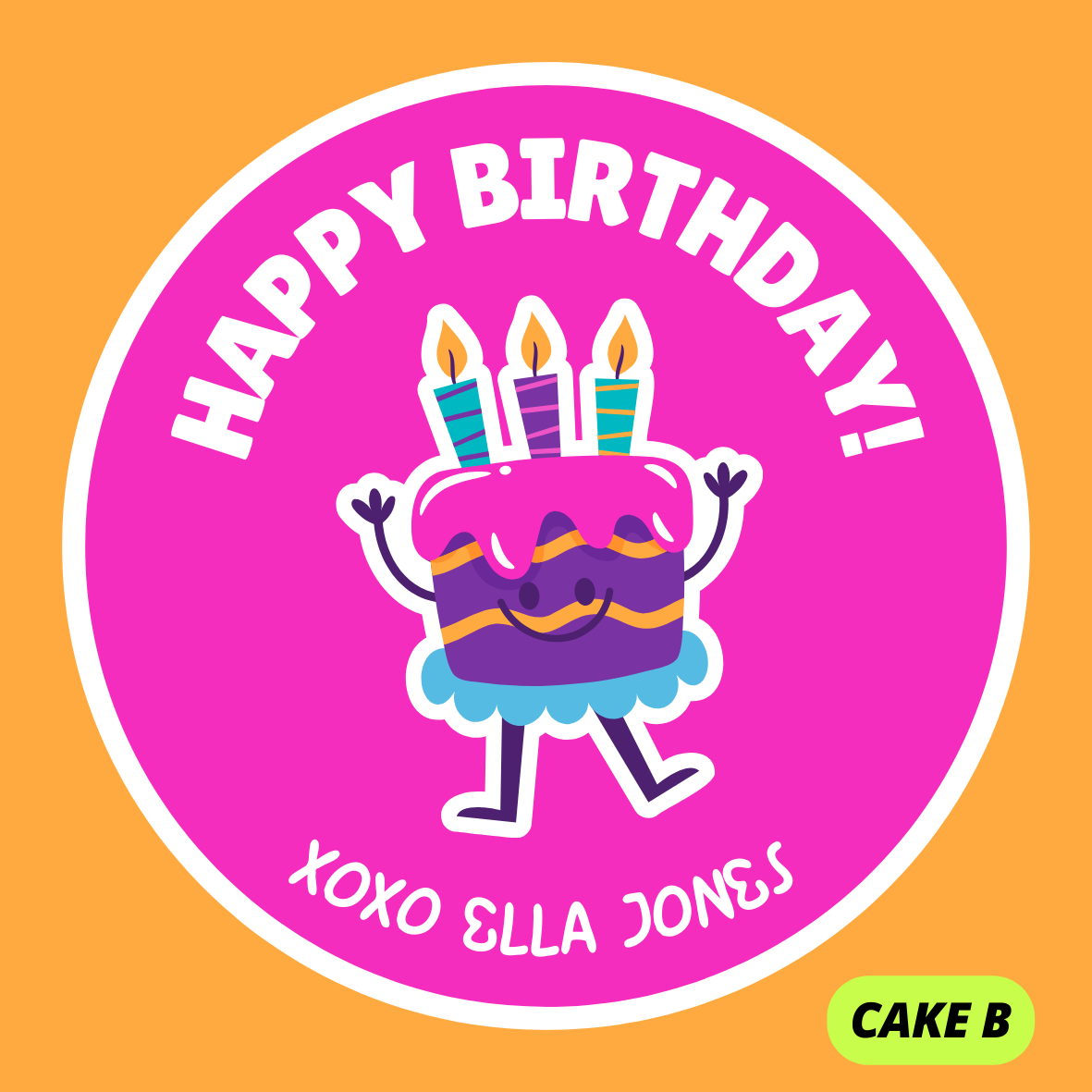 CAKE & TREATS THEME HAPPY BIRTHDAY STICKERS