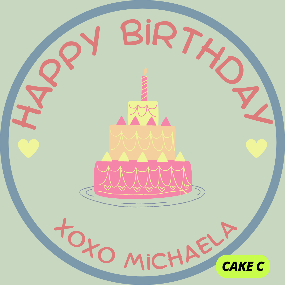 CAKE & TREATS THEME HAPPY BIRTHDAY STICKERS