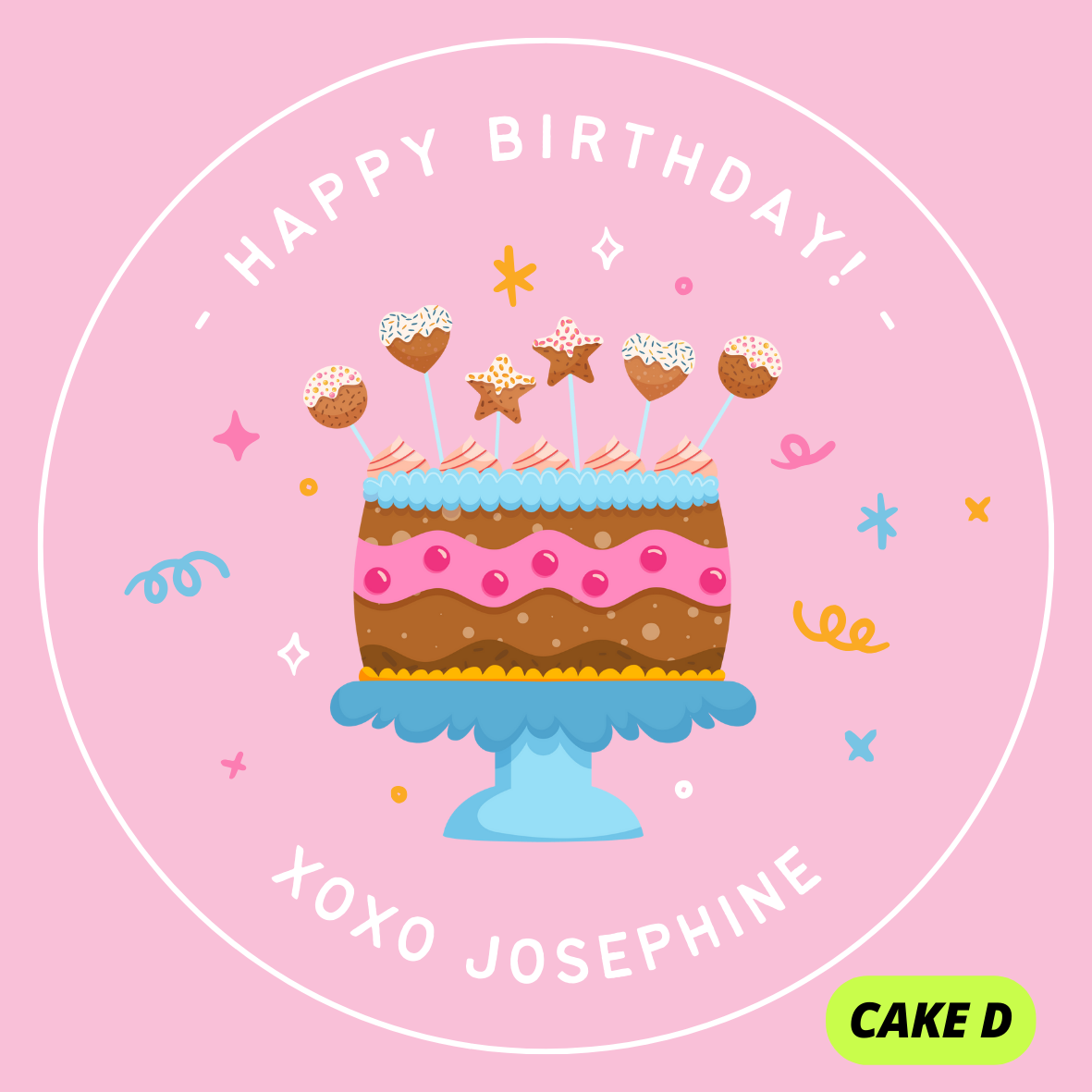 CAKE & TREATS THEME HAPPY BIRTHDAY STICKERS