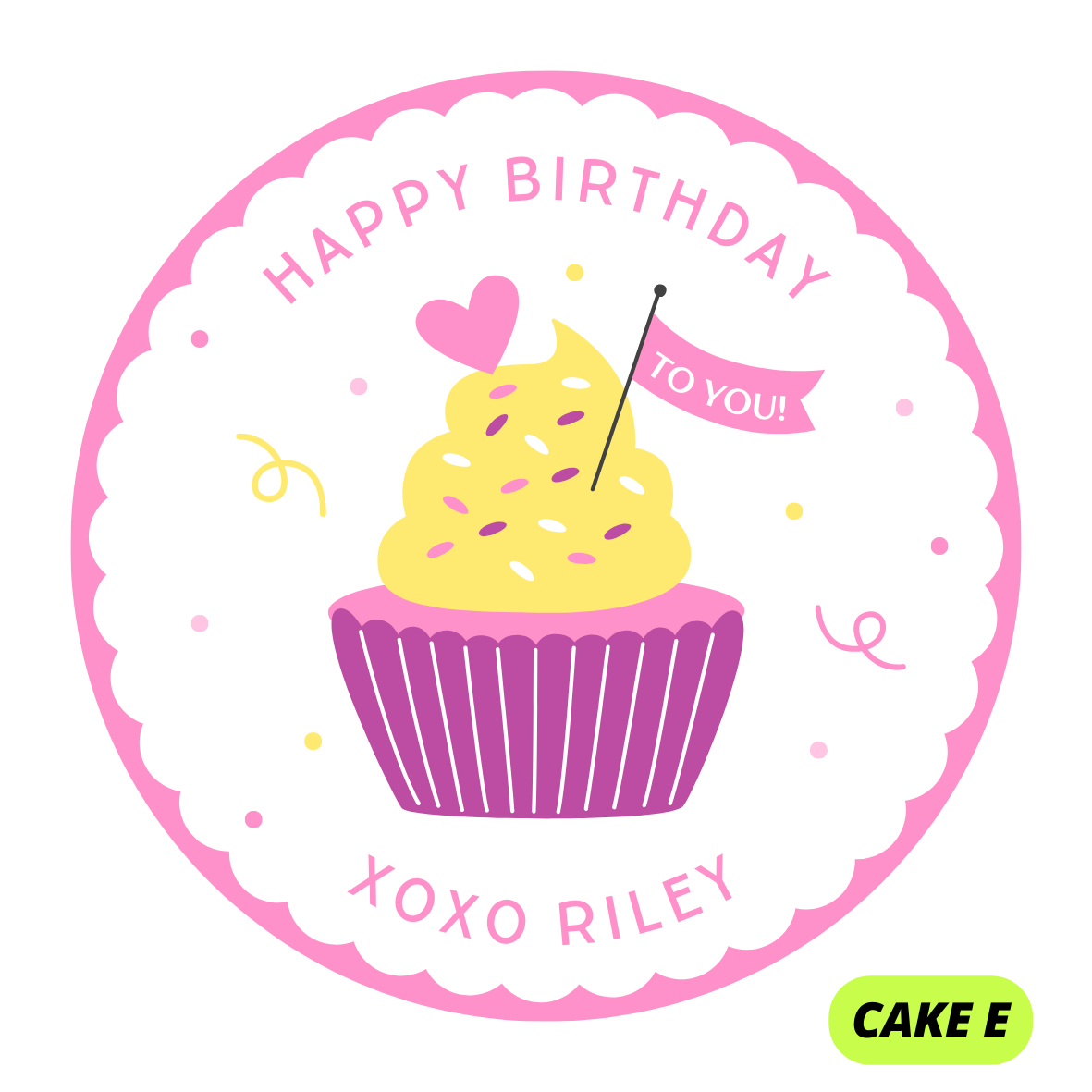 CAKE & TREATS THEME HAPPY BIRTHDAY STICKERS
