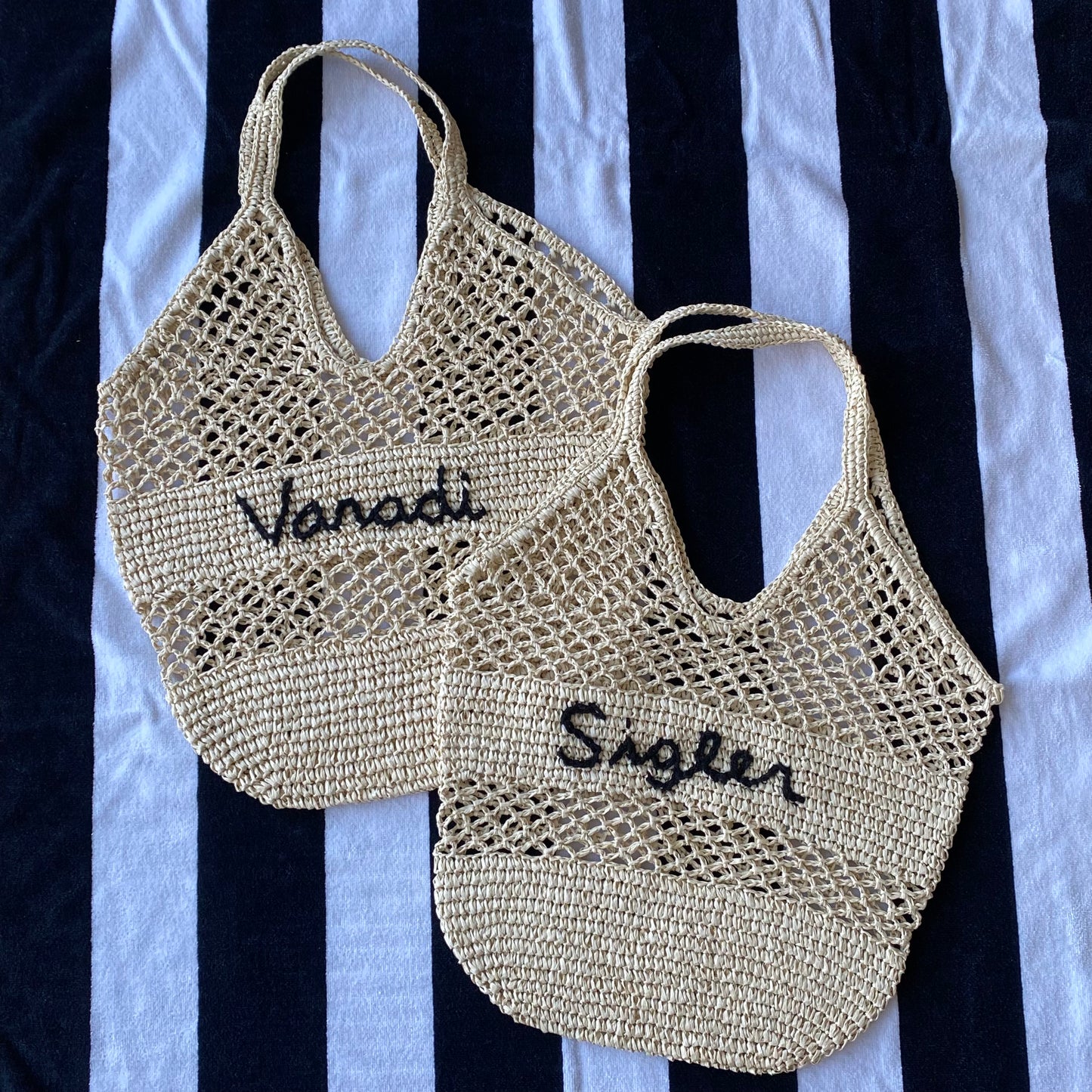 Custom Crochet Beach Bag - BEIGE
