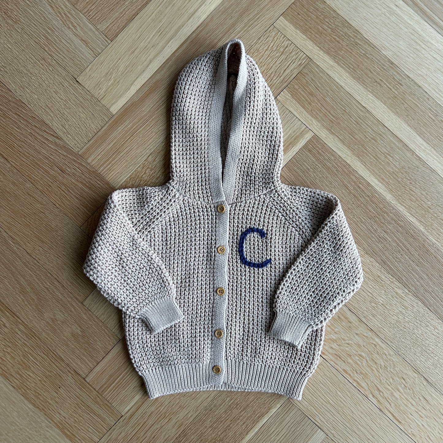 Hooded Waffle Cardigan | Oatmeal, Brown or Navy