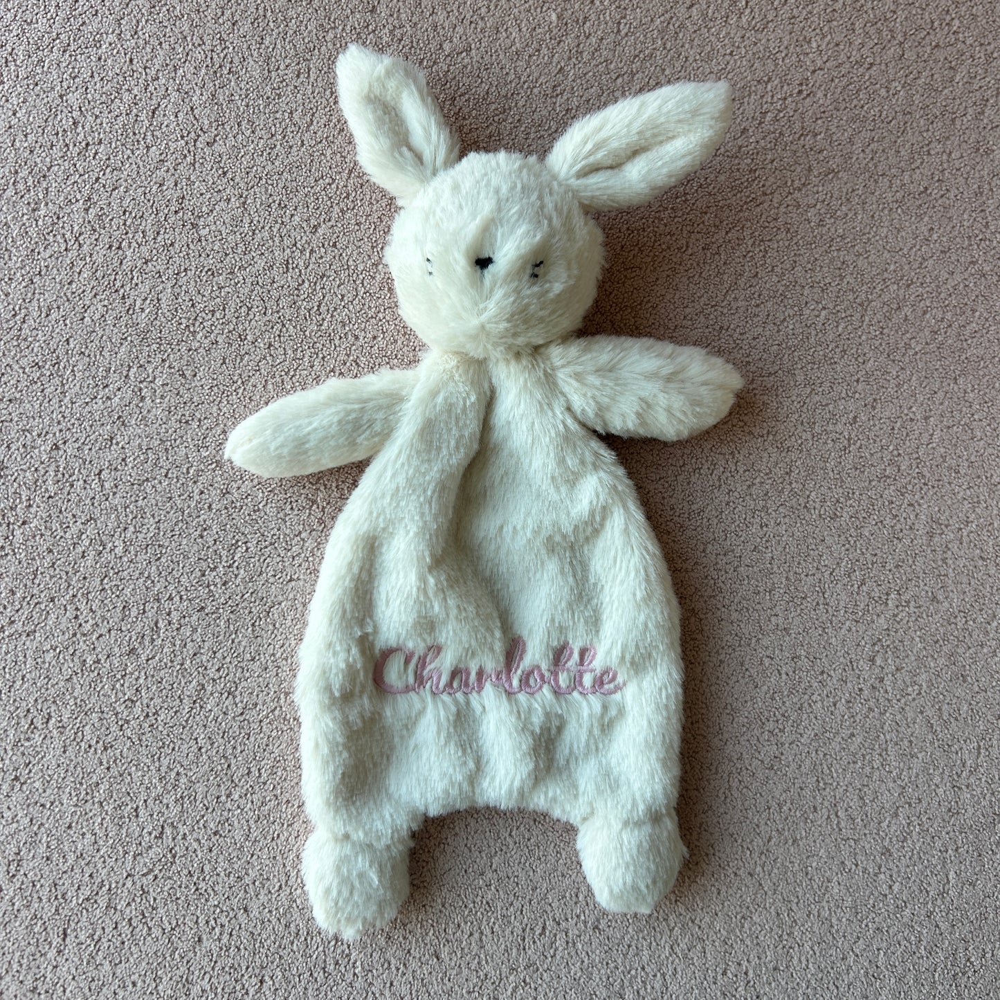 Bunny Lovey | Custom Baby Gift | Machine Embroidery