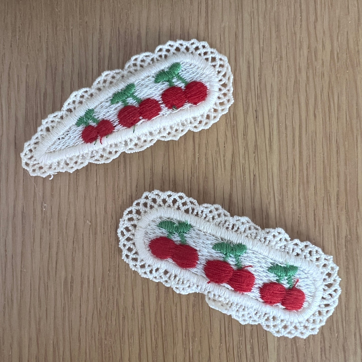 Cherry Knit Bow Clips, Pack of 2 | Hair accessories for babies & Toddlers Ready to Ship!