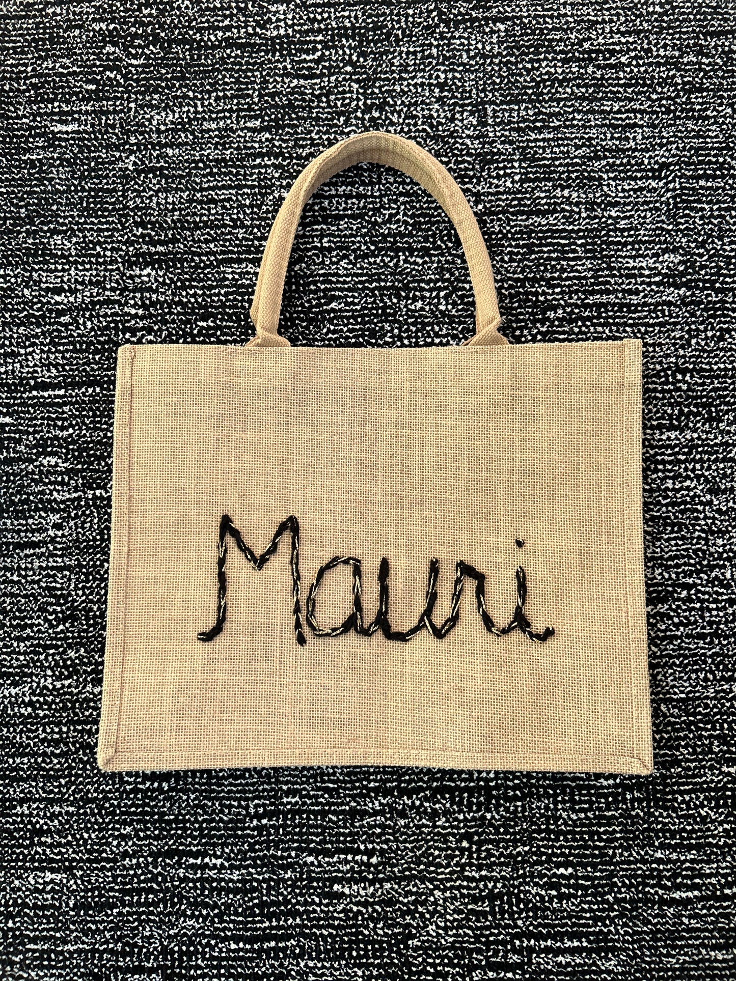 The Custom Beach Tote| Rectangular Jute Beach Bag