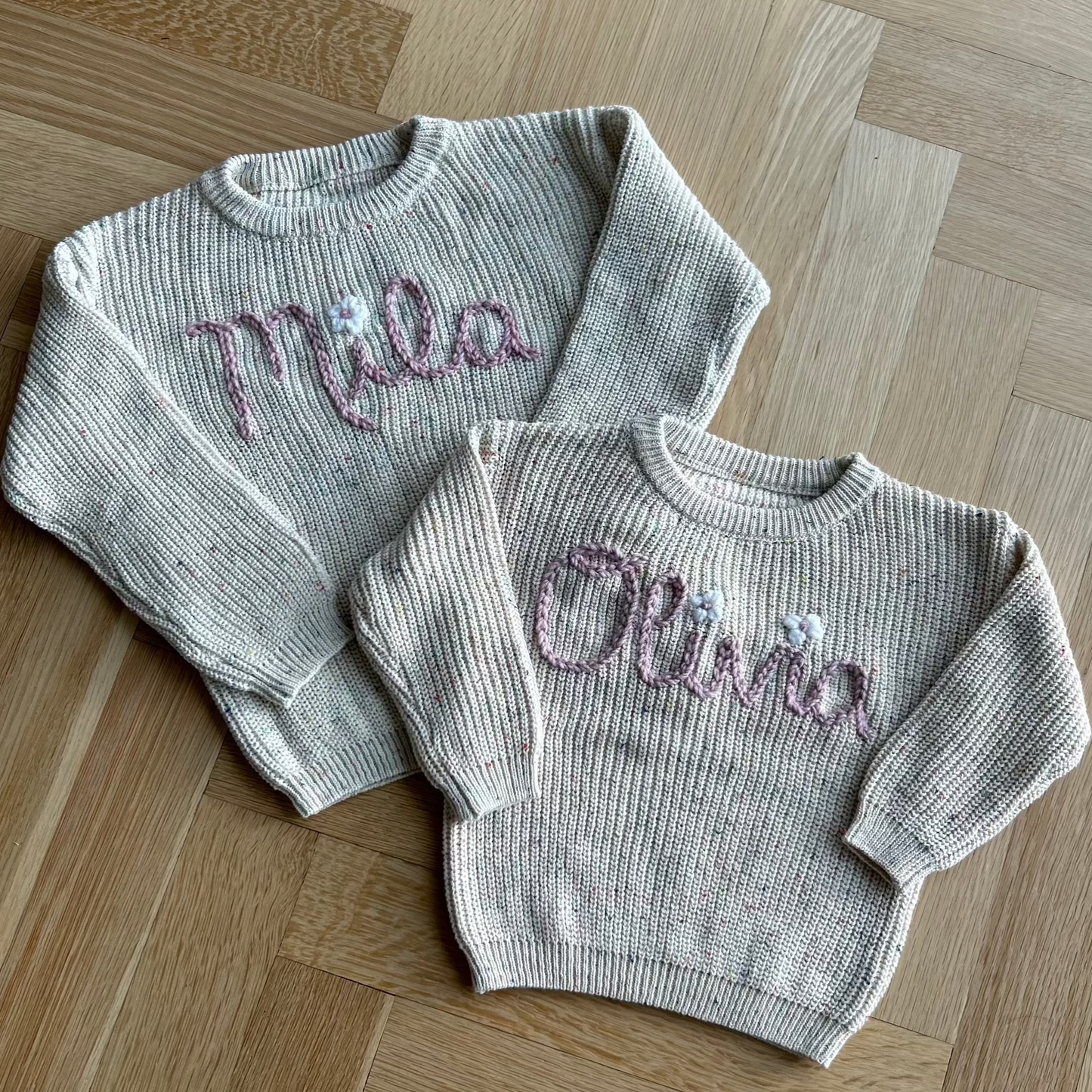 Speckled Sweaters | Pink & Beige 4-6 Years