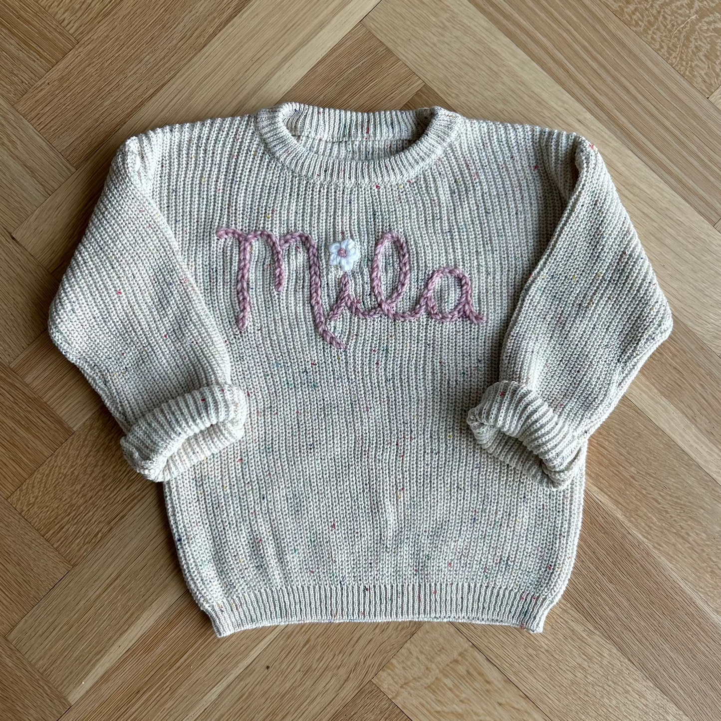 Speckled Sweaters | Pink & Beige 4-6 Years
