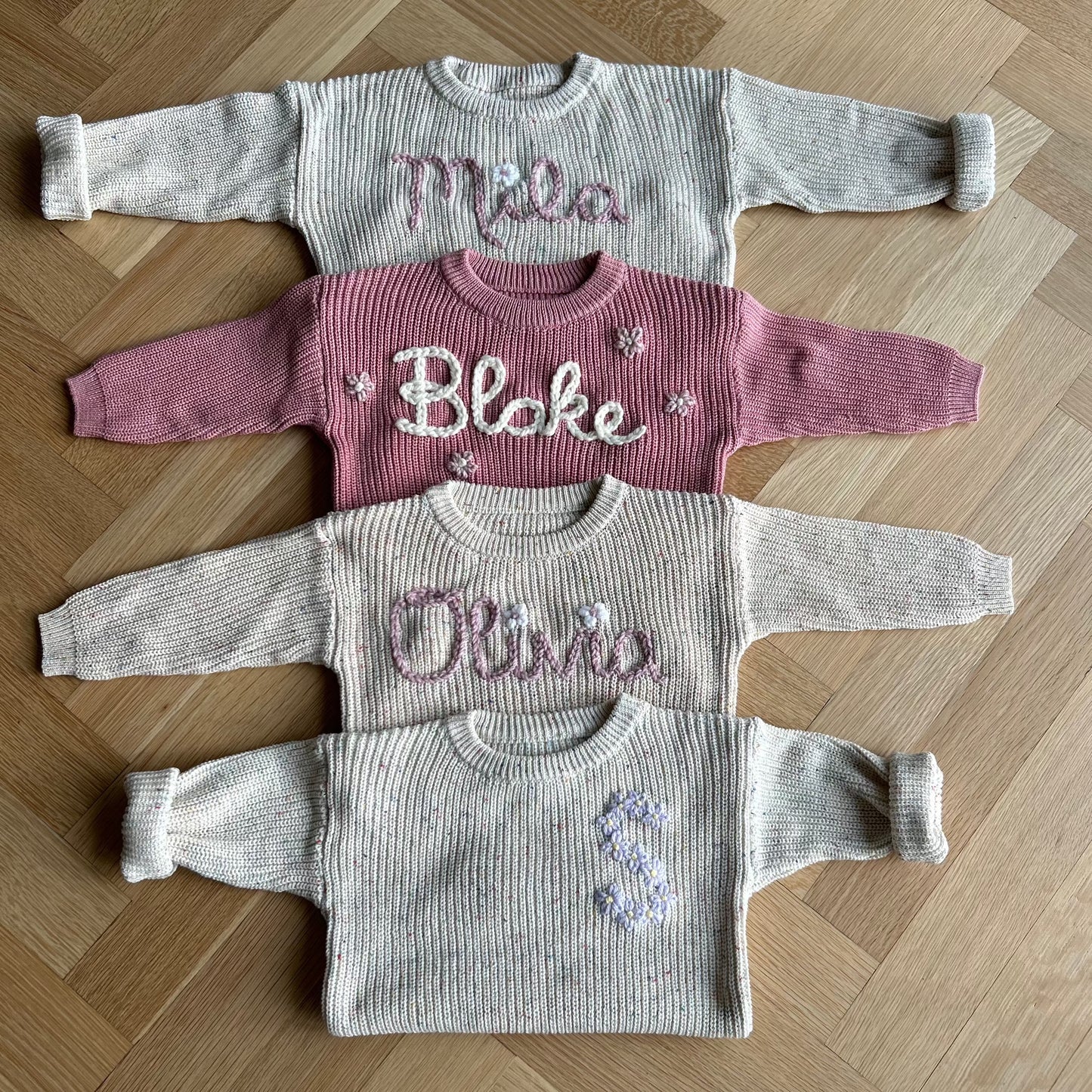 Custom Name Sweater | Multiple Colors Oversized Knit Newborn to 6 Years