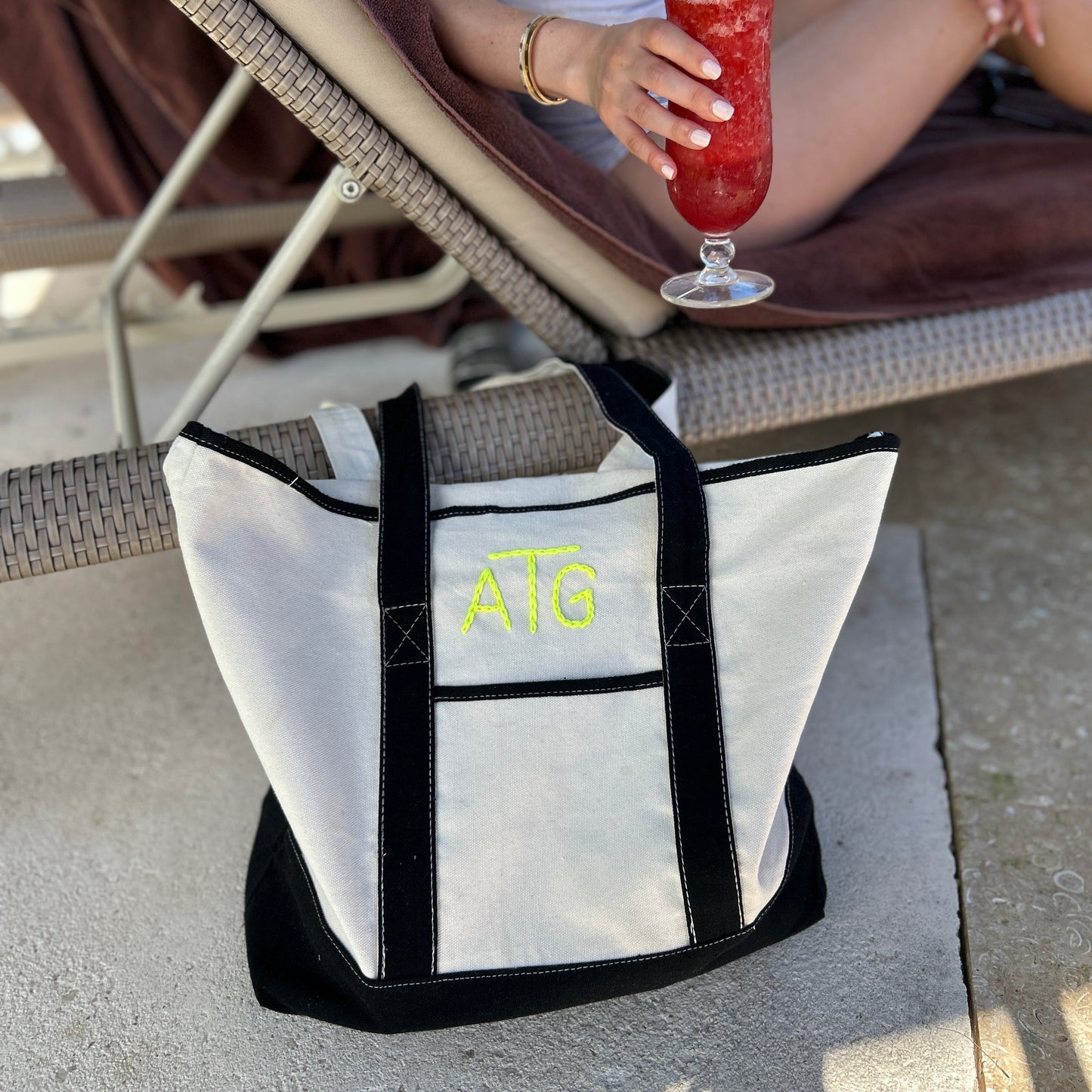 Canvas Two Toned Tote Bag