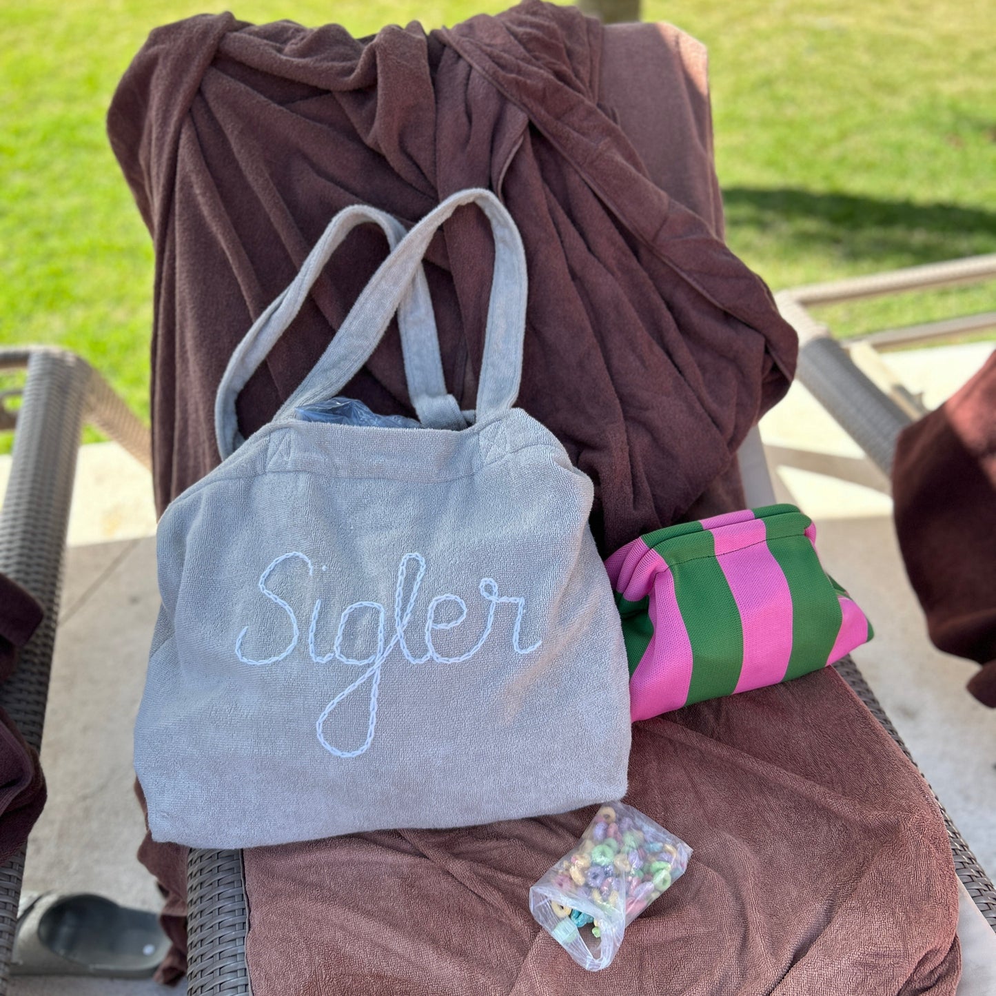 Custom Terrycloth Beach Tote