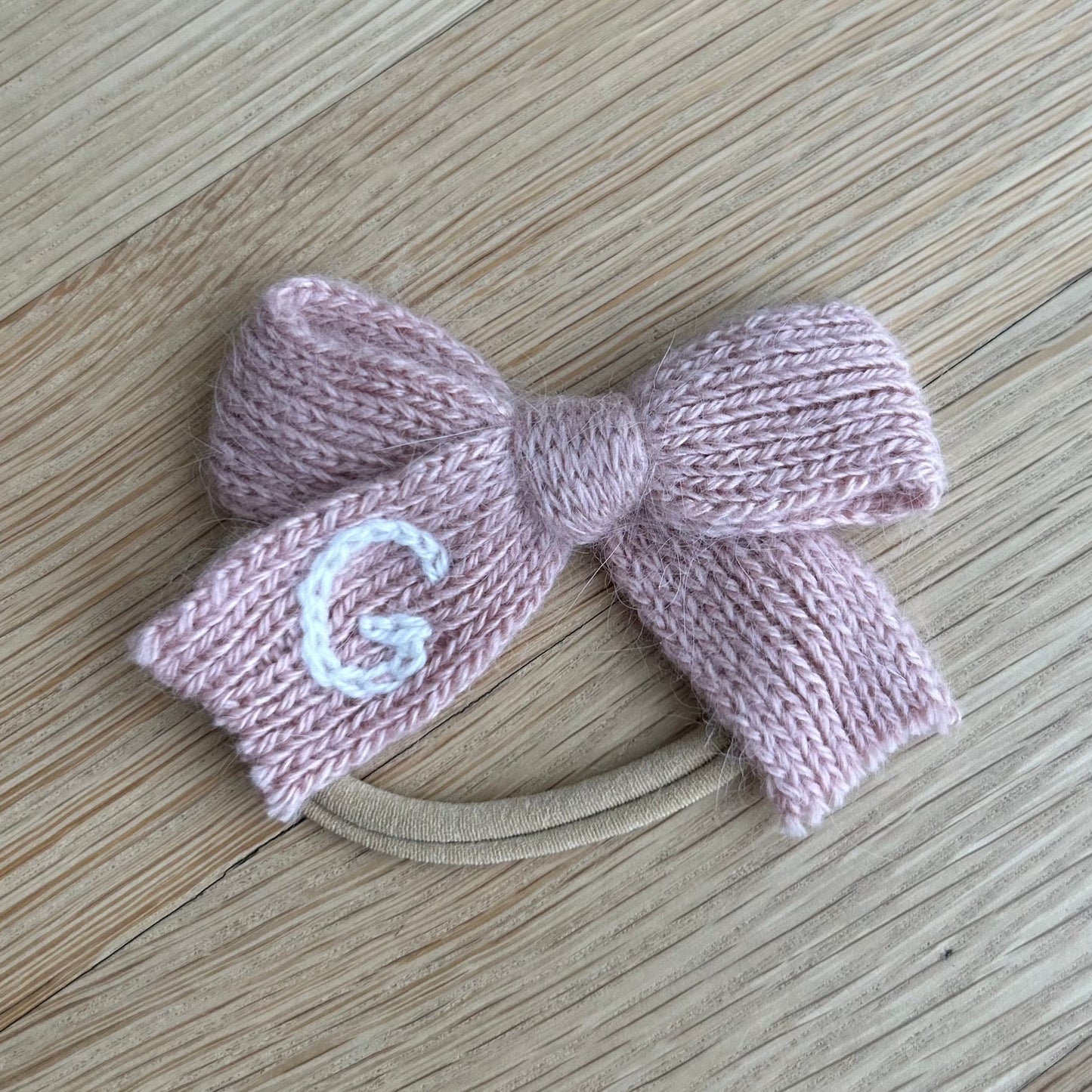Knit Custom Initial Hairband Bows | Baby Girls Hair Accessories Multiple Colours