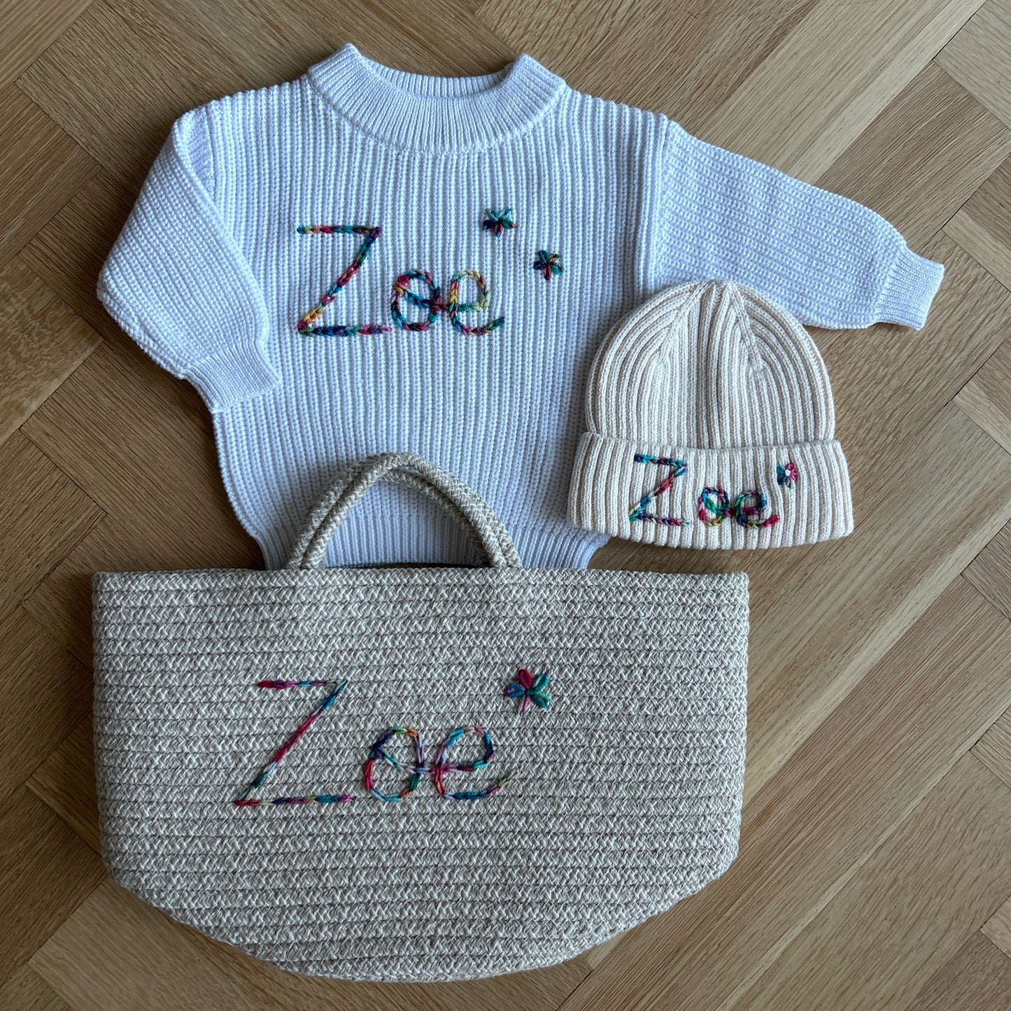 The Classic Newborn Bundle: Sweater + Hat + Bin