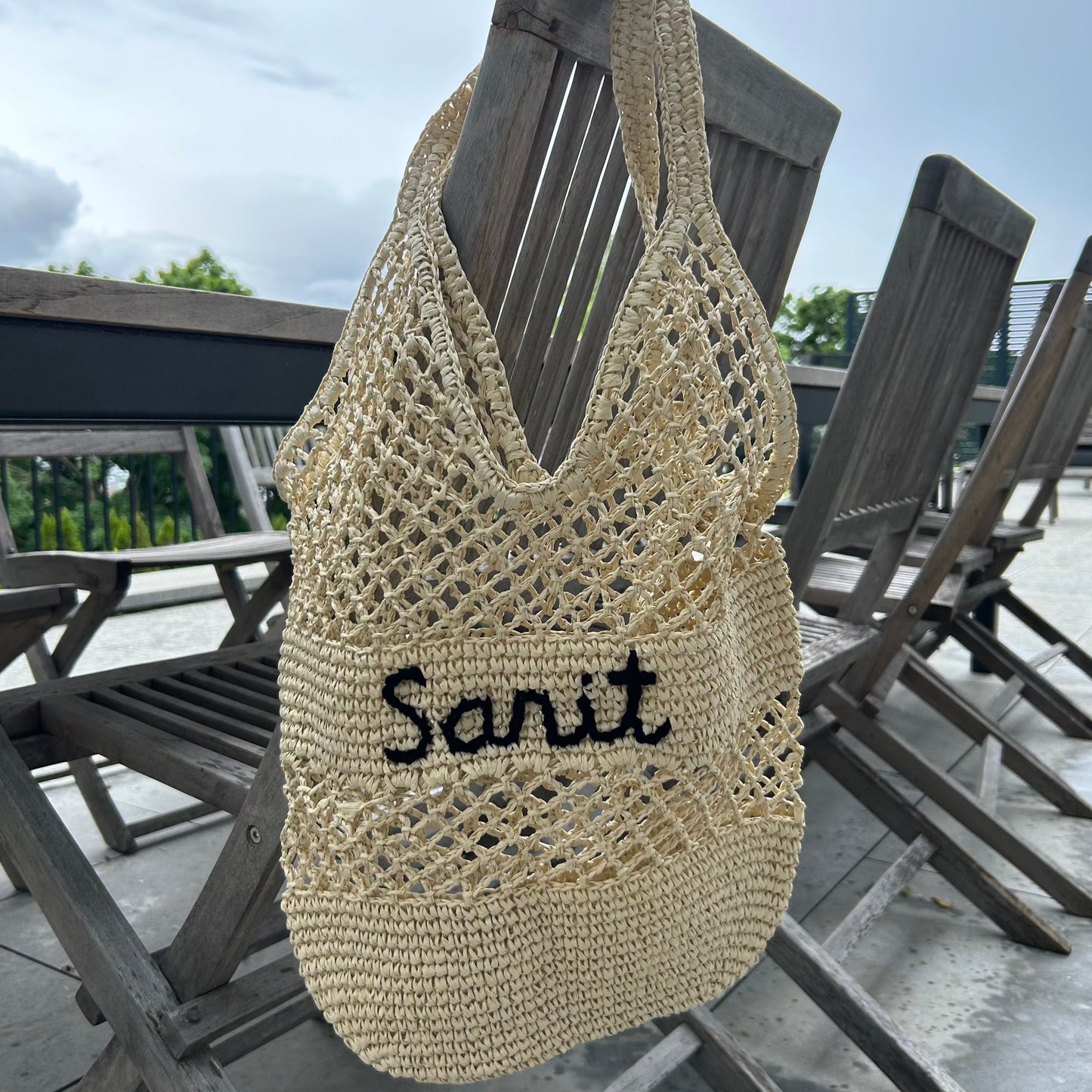 Custom Crochet Beach Bag - BEIGE