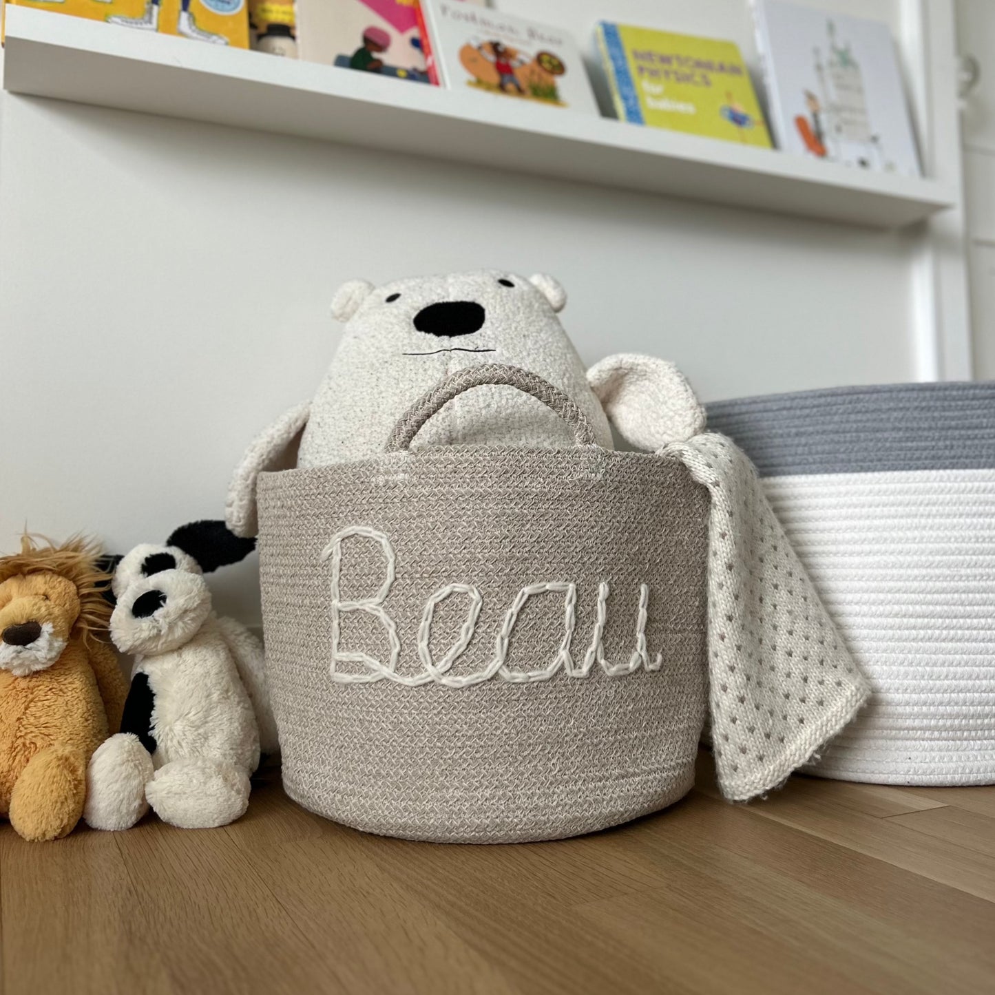 Les Bins Size Large, BEIGE | Storage Bins for Nursery, Playroom & More