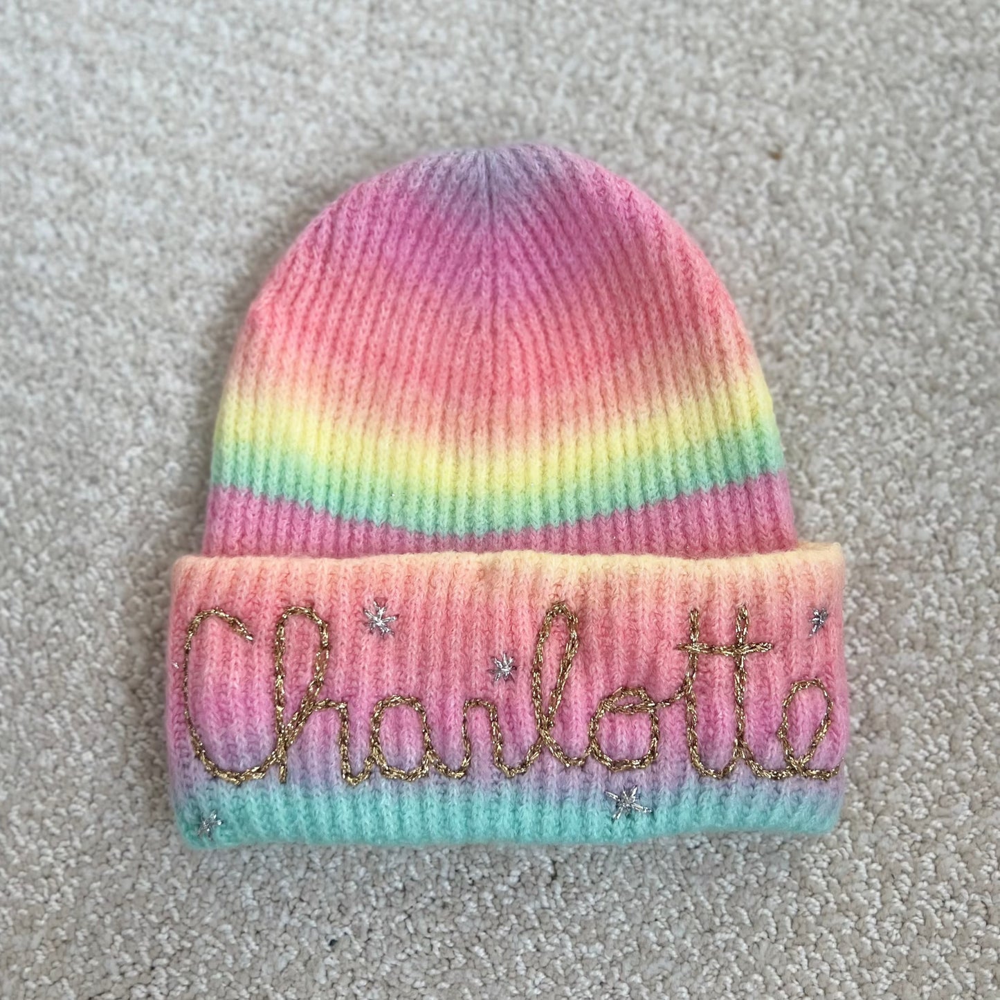 Rainbow Ombre Hat - 2 Color Options | Cozy winter hat for toddlers