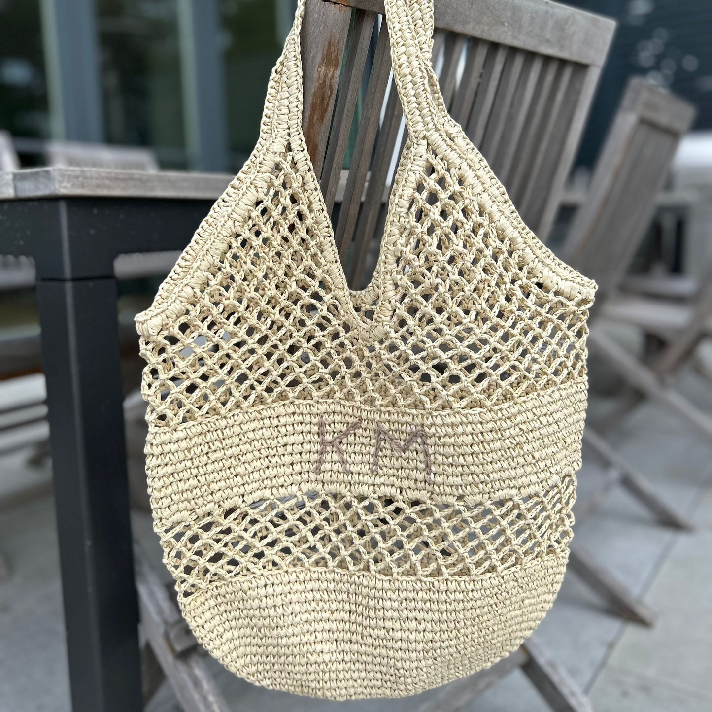 Custom Crochet Beach Bag - BEIGE