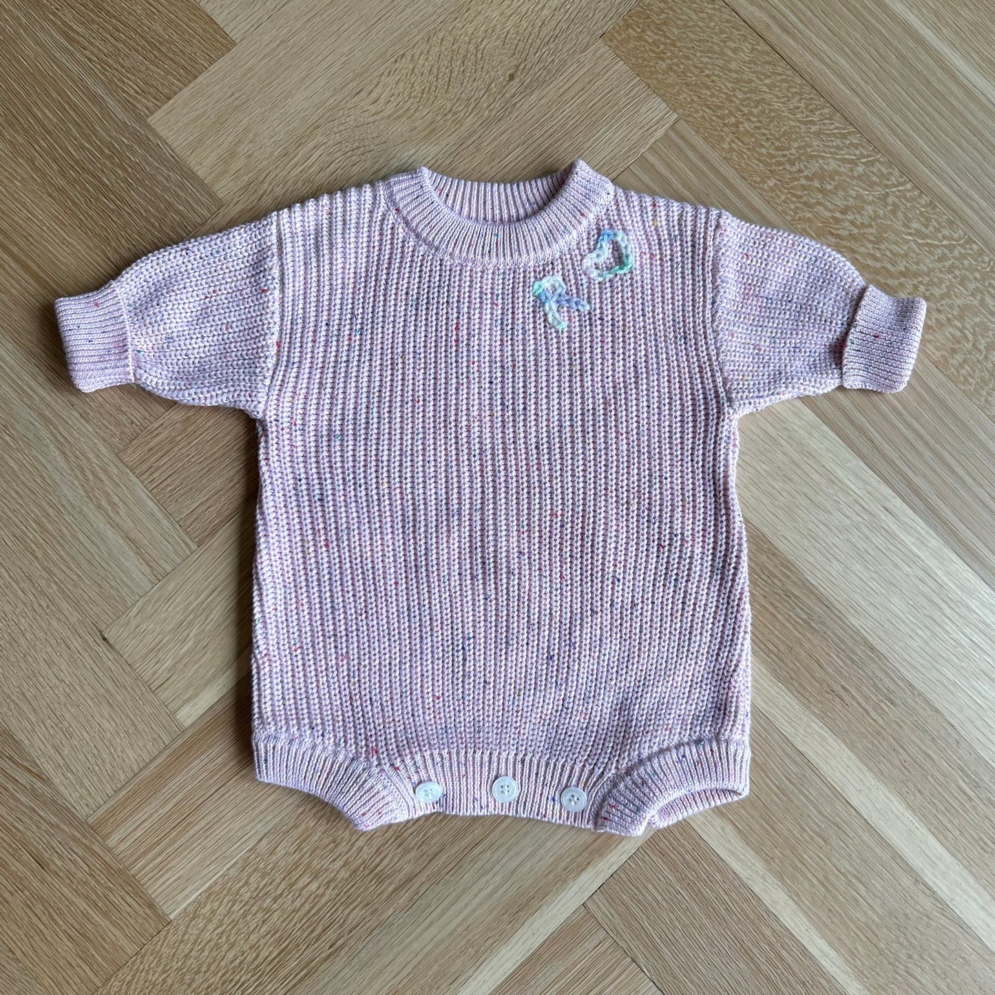Classic Knit Baby Onesie | 0-6 Months, BLUSH