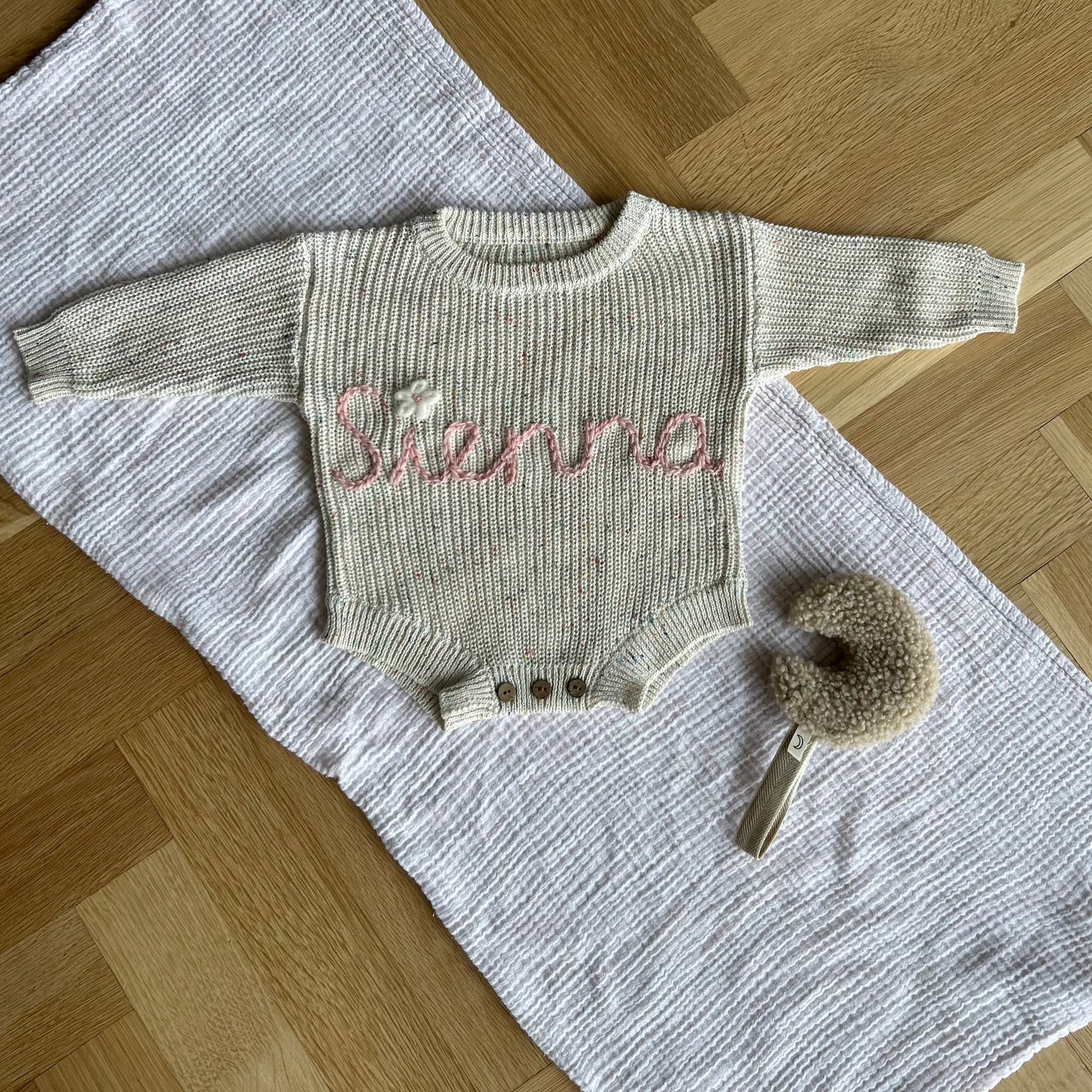 Classic Knit Baby Onesie | 0-6 Months, BLUSH