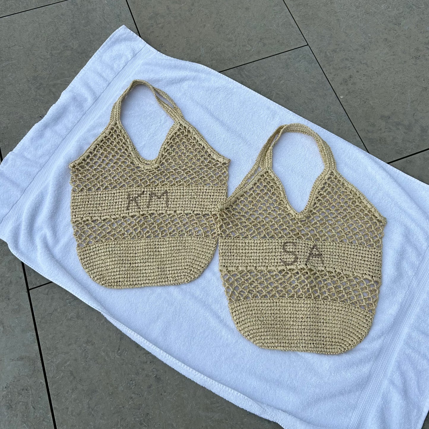 Custom Crochet Beach Bag - BEIGE