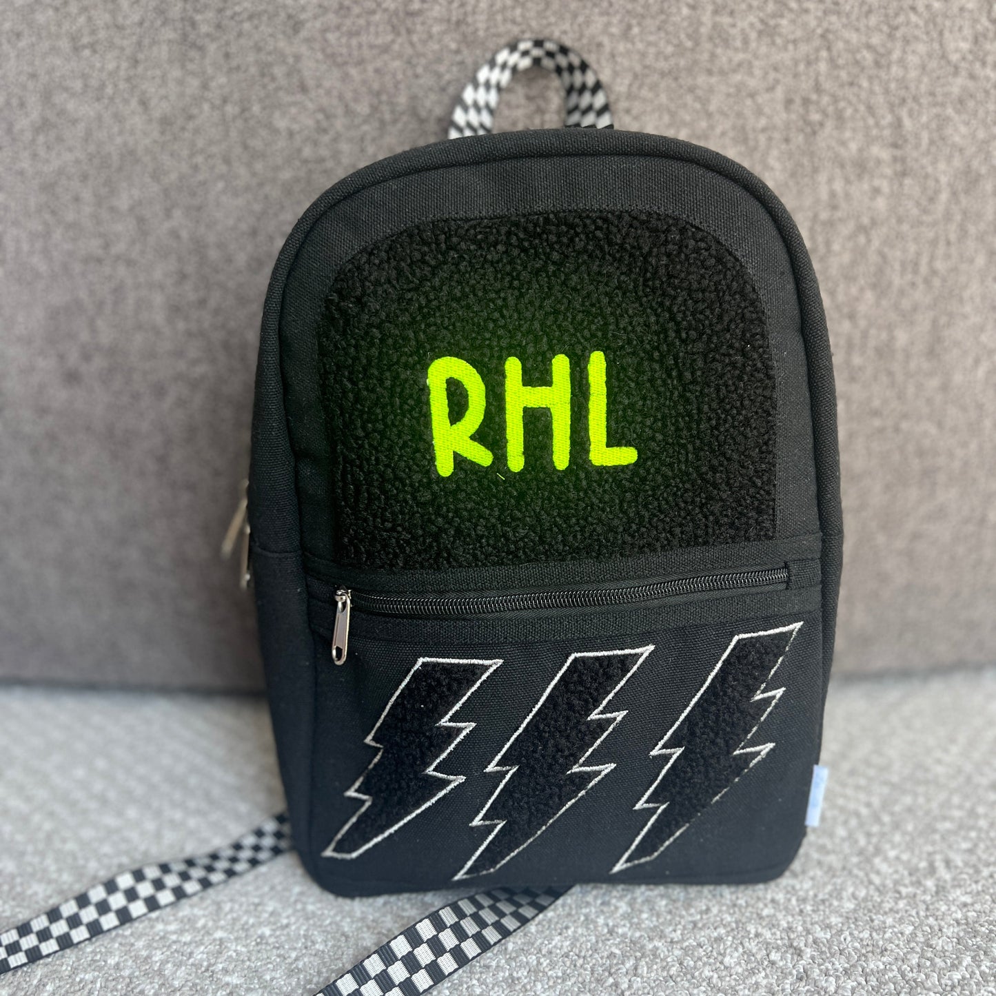 PRE-ORDER : Black Toddler Lightning Bouclé Backpack