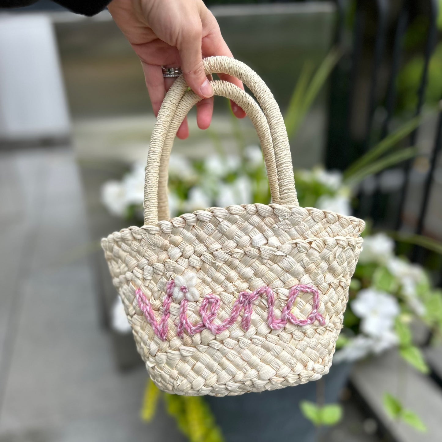 Kids Straw Basket | Custom Kids basket for events or everyday