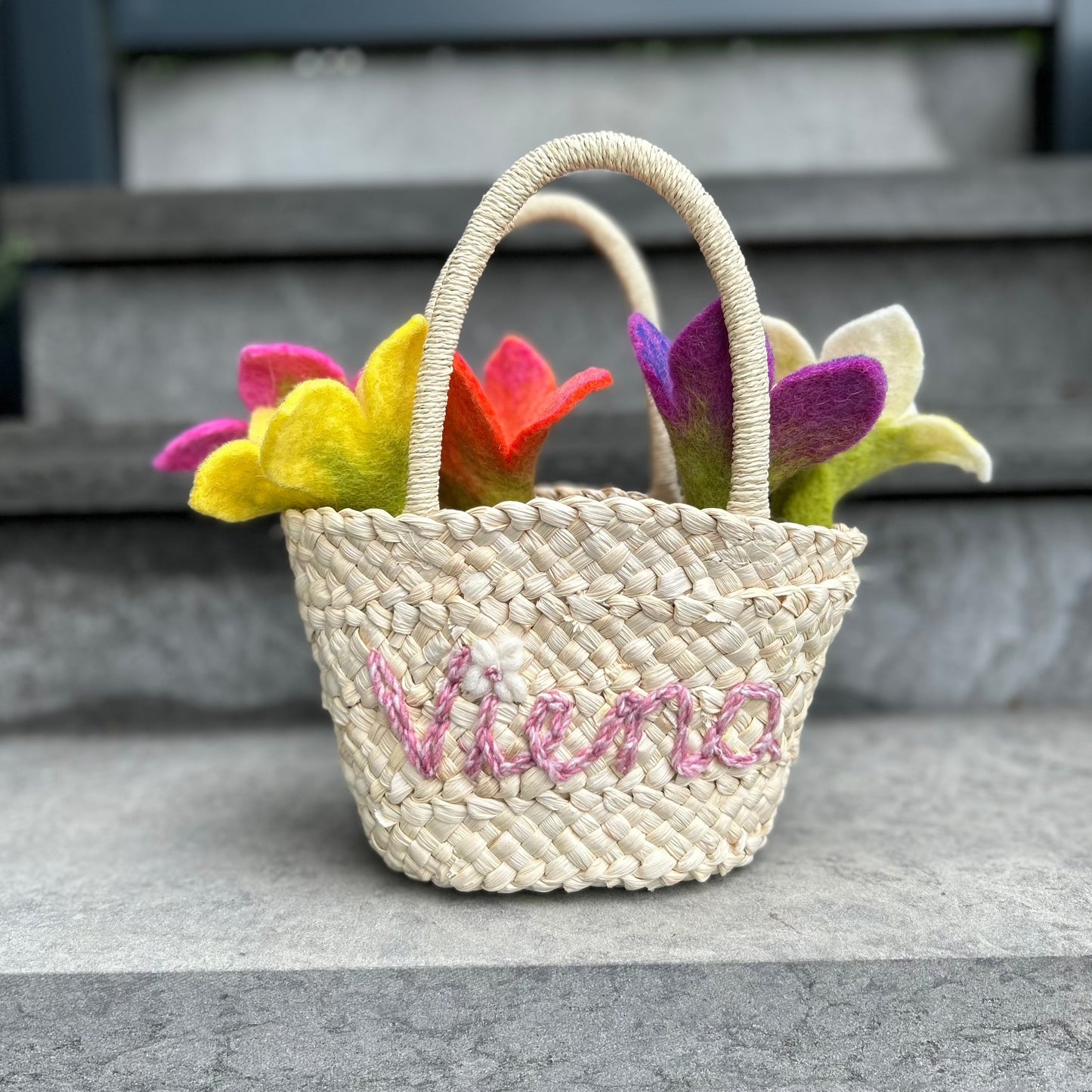 Kids Straw Basket | Custom Kids basket for events or everyday