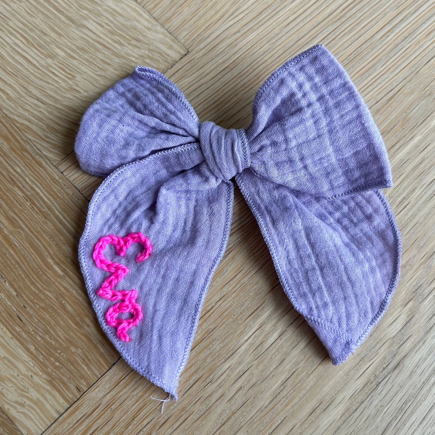 Oversized Bow Clip | Hair accessory for toddlers & Girls | Machine Embroidery