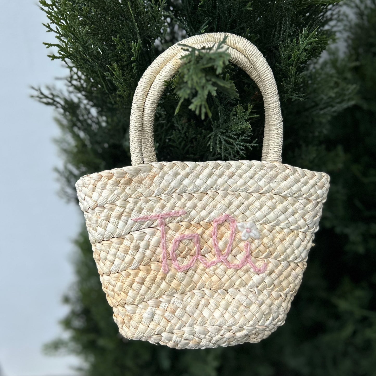 Kids Straw Basket | Custom Kids basket for events or everyday