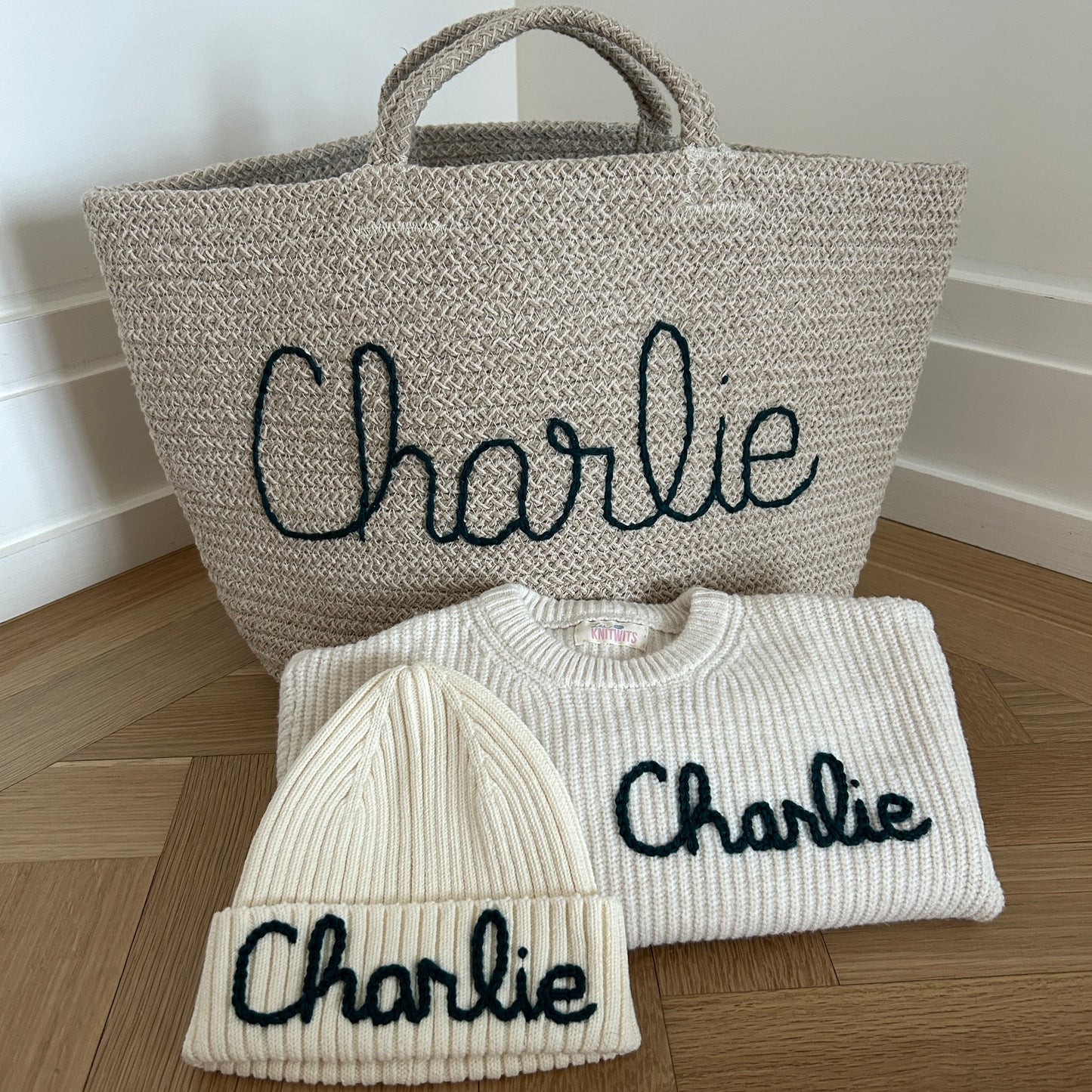 The Classic Newborn Bundle: Sweater + Hat + Bin