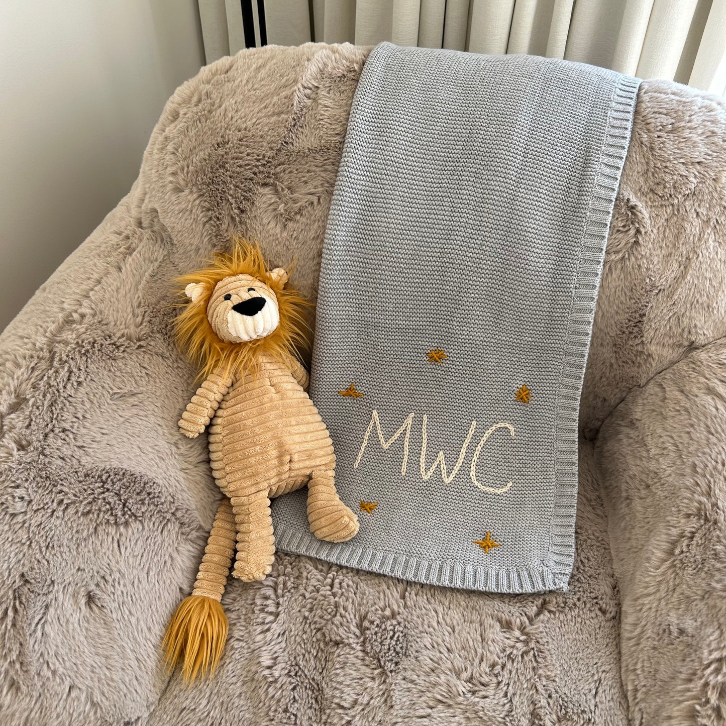 Grey Solid Colour Baby Blanket | Custom Baby Blanket Gift in Many Colors