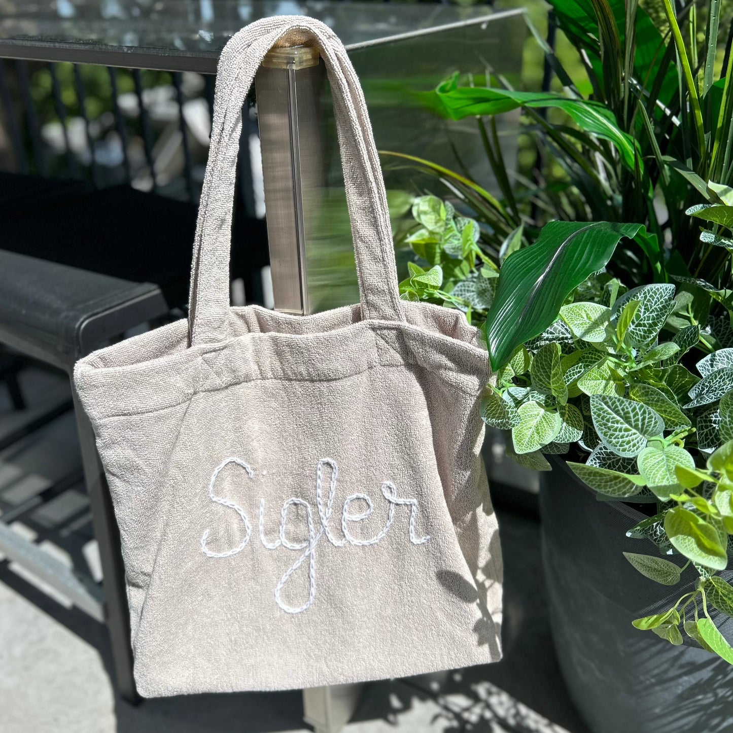Custom Terrycloth Beach Tote