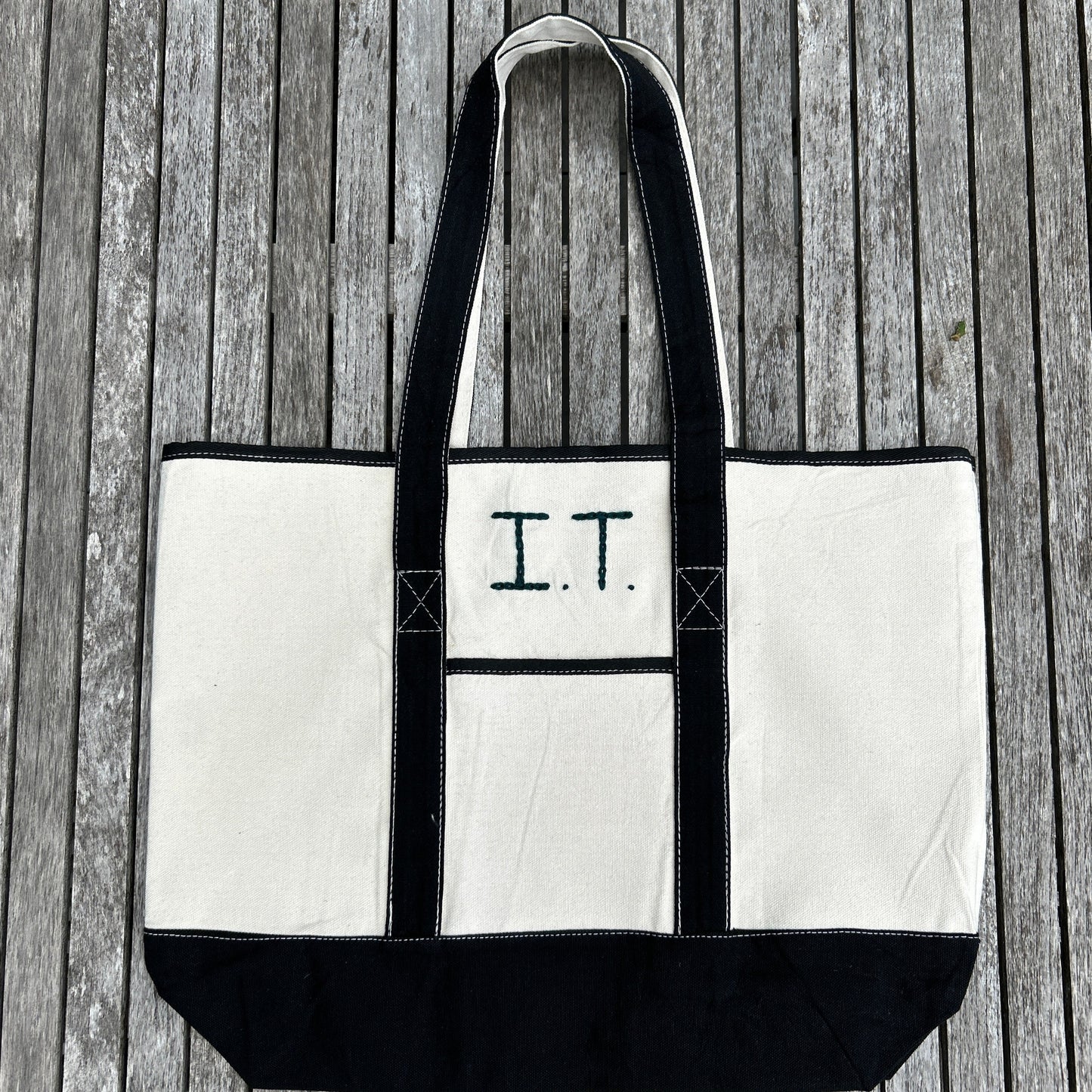 Canvas Two Toned Tote Bag