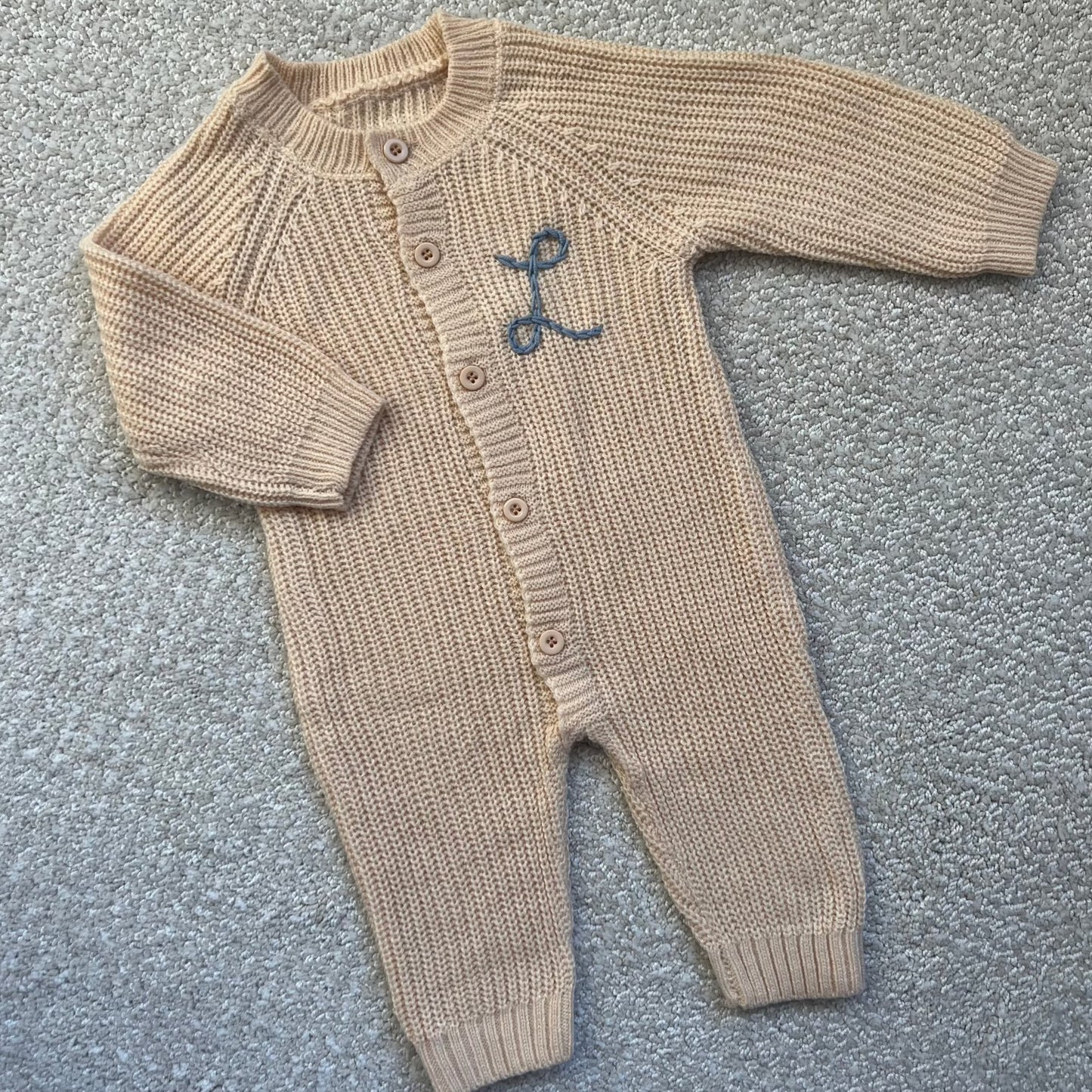 Cream Baby Onesie | Romper for Newborn Babies (2-6 Months)