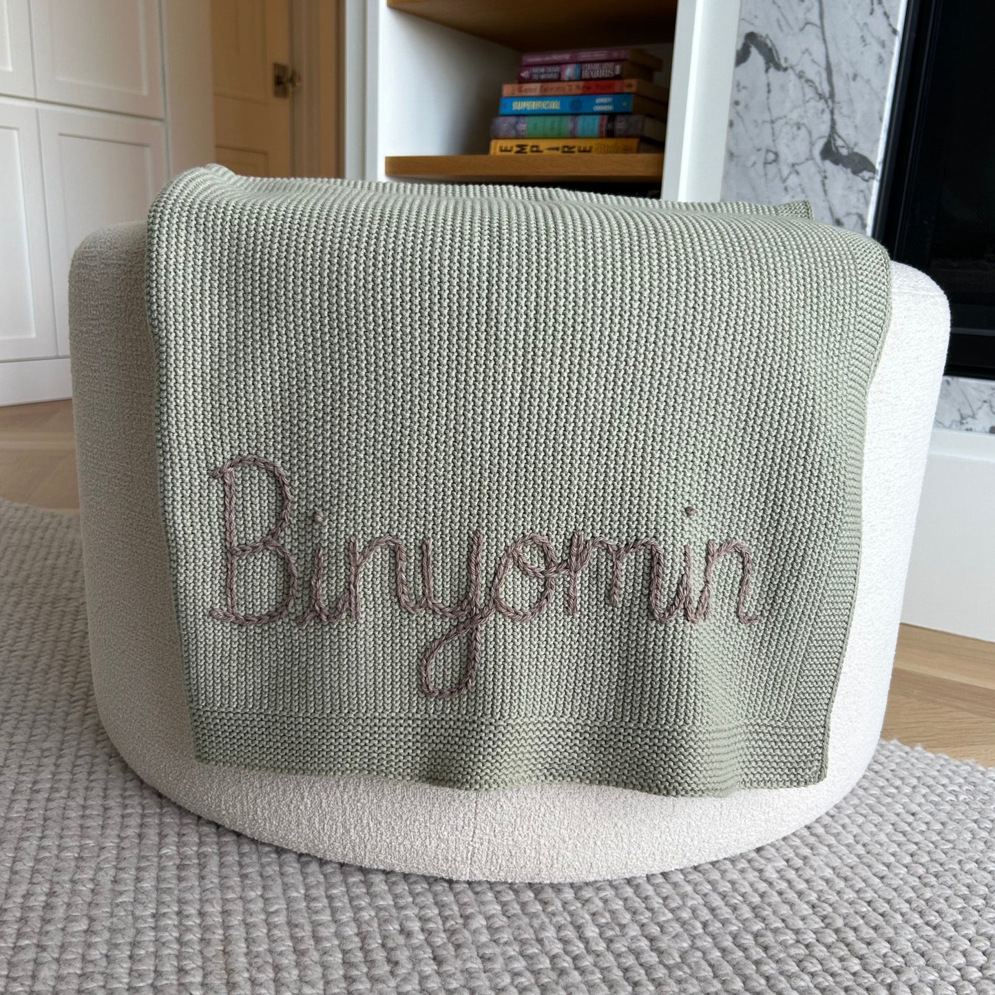 Solid Colour Baby Blanket Sage Green | Custom Baby Blanket Gift in Many Colors