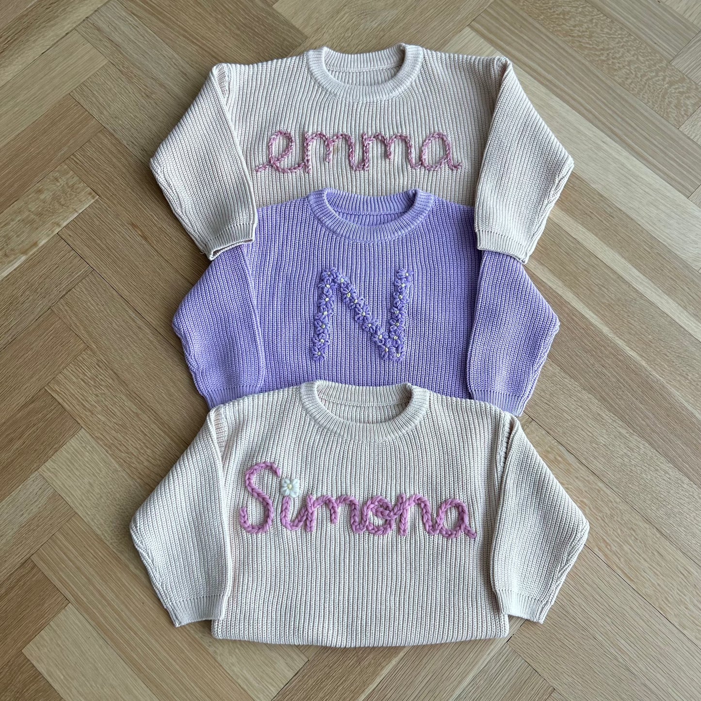 Custom Name Sweater | Multiple Colors Oversized Knit Newborn to 6 Years