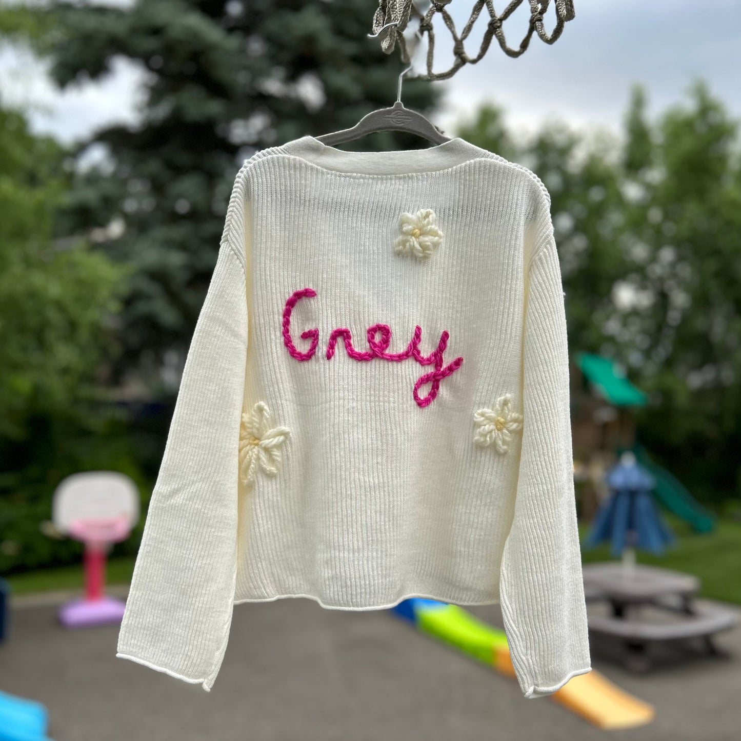 White Oversized Cardi 2-3 Years