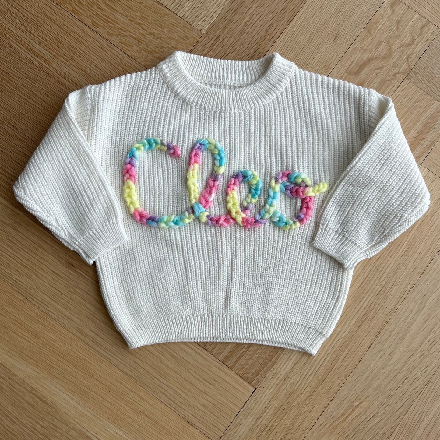 Custom Name Sweater | Multiple Colors Oversized Knit Newborn to 6 Years