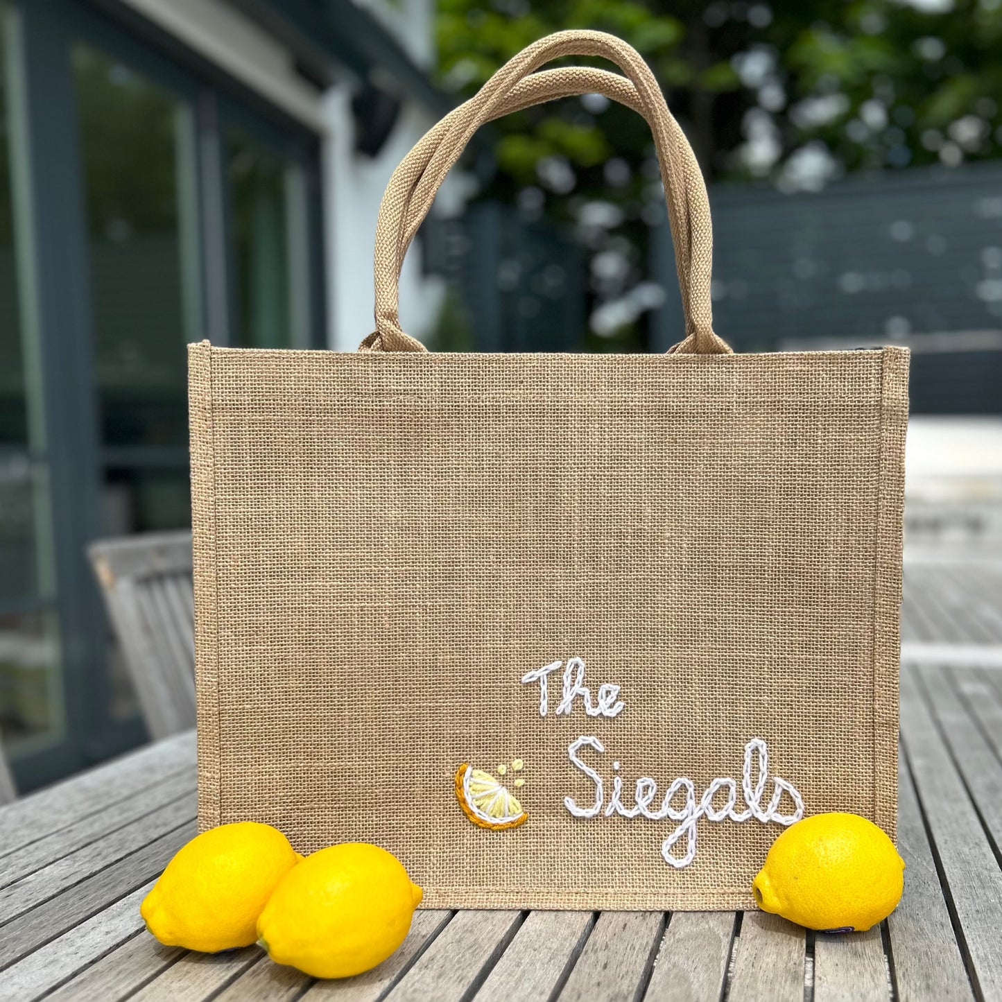 The Custom Beach Tote| Rectangular Jute Beach Bag
