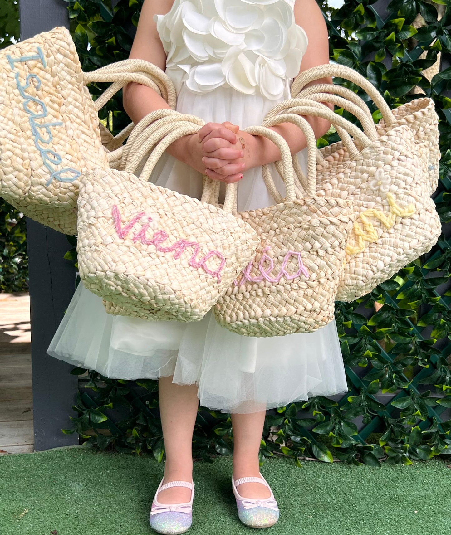 Kids Straw Basket | Custom Kids basket for events or everyday