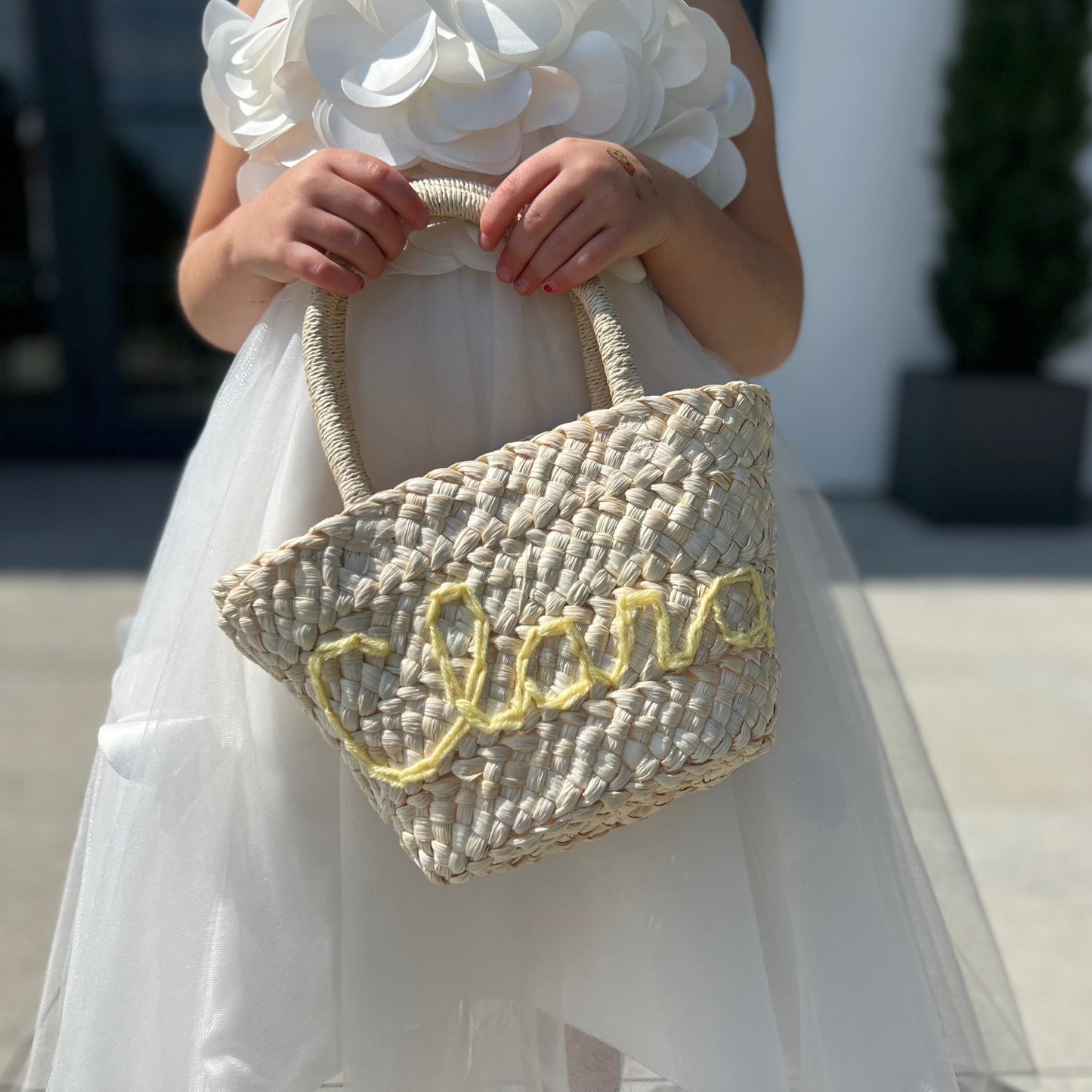Kids Straw Basket | Custom Kids basket for events or everyday