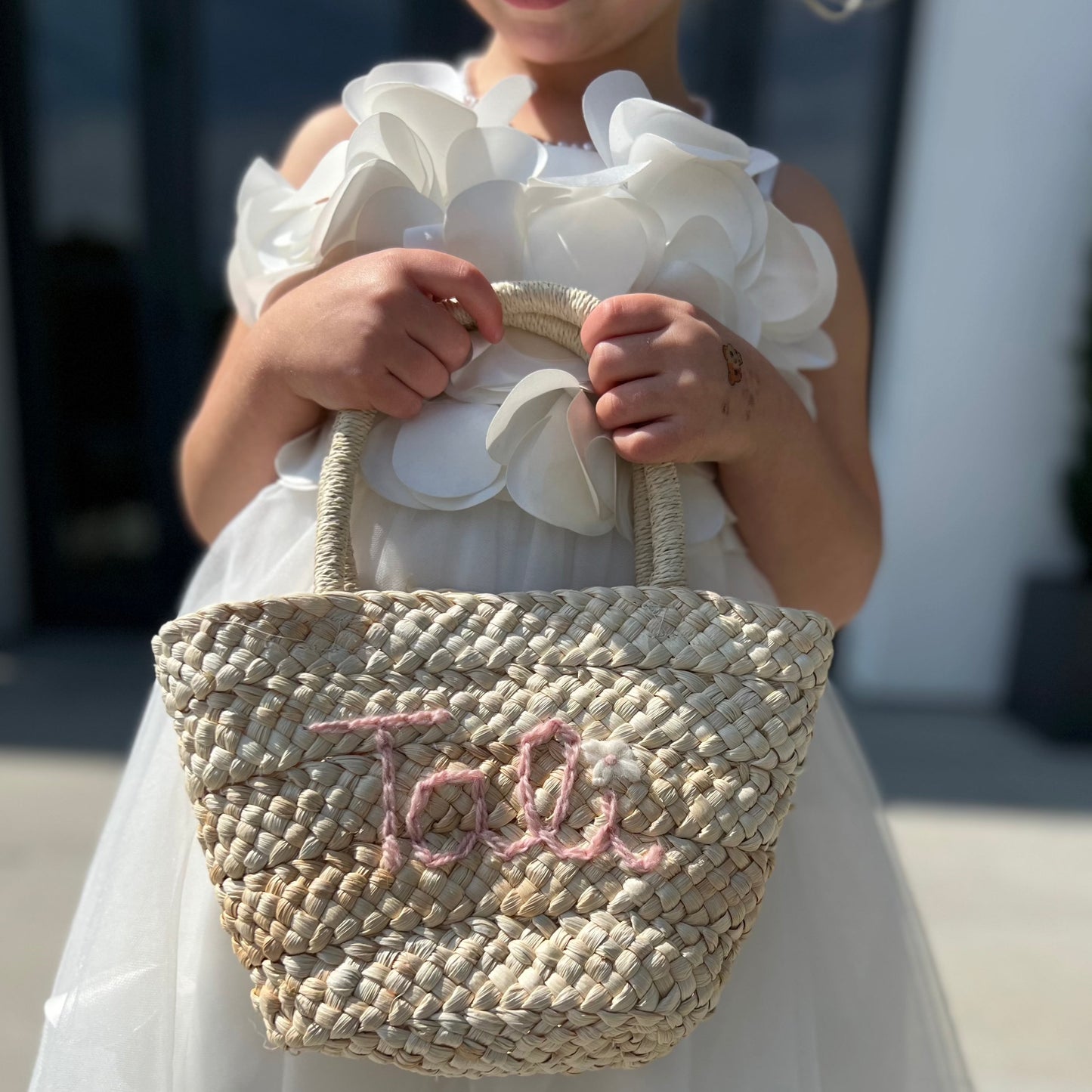 Kids Straw Basket | Custom Kids basket for events or everyday