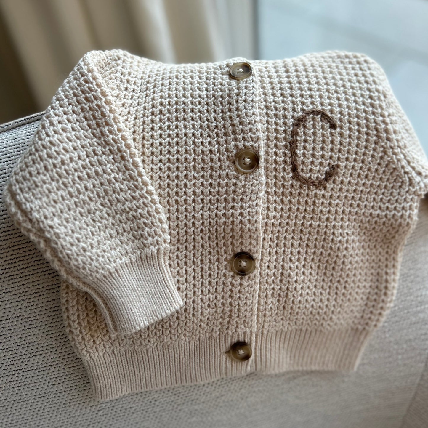 Hooded Waffle Cardigan | Oatmeal, Brown or Navy