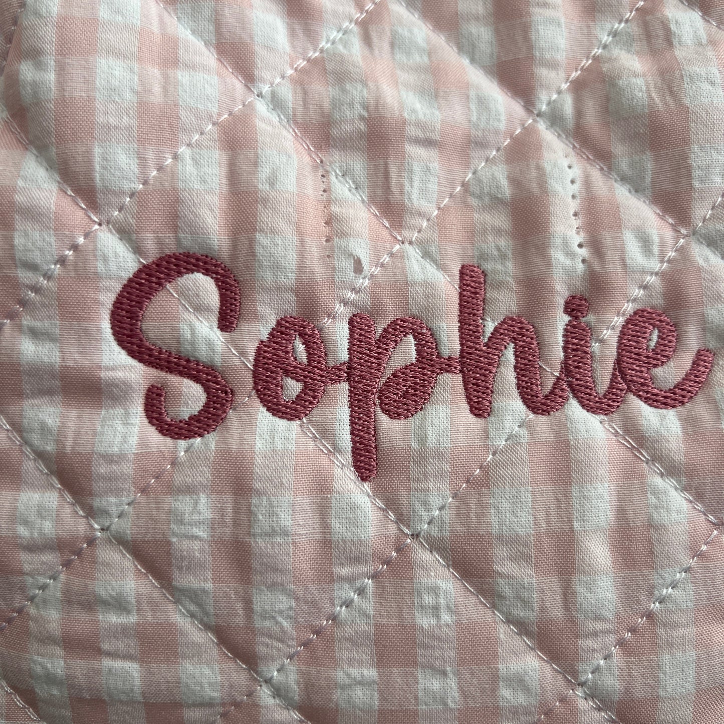 SOPHIE pink gingham pouch | SEE DESCRIPTION