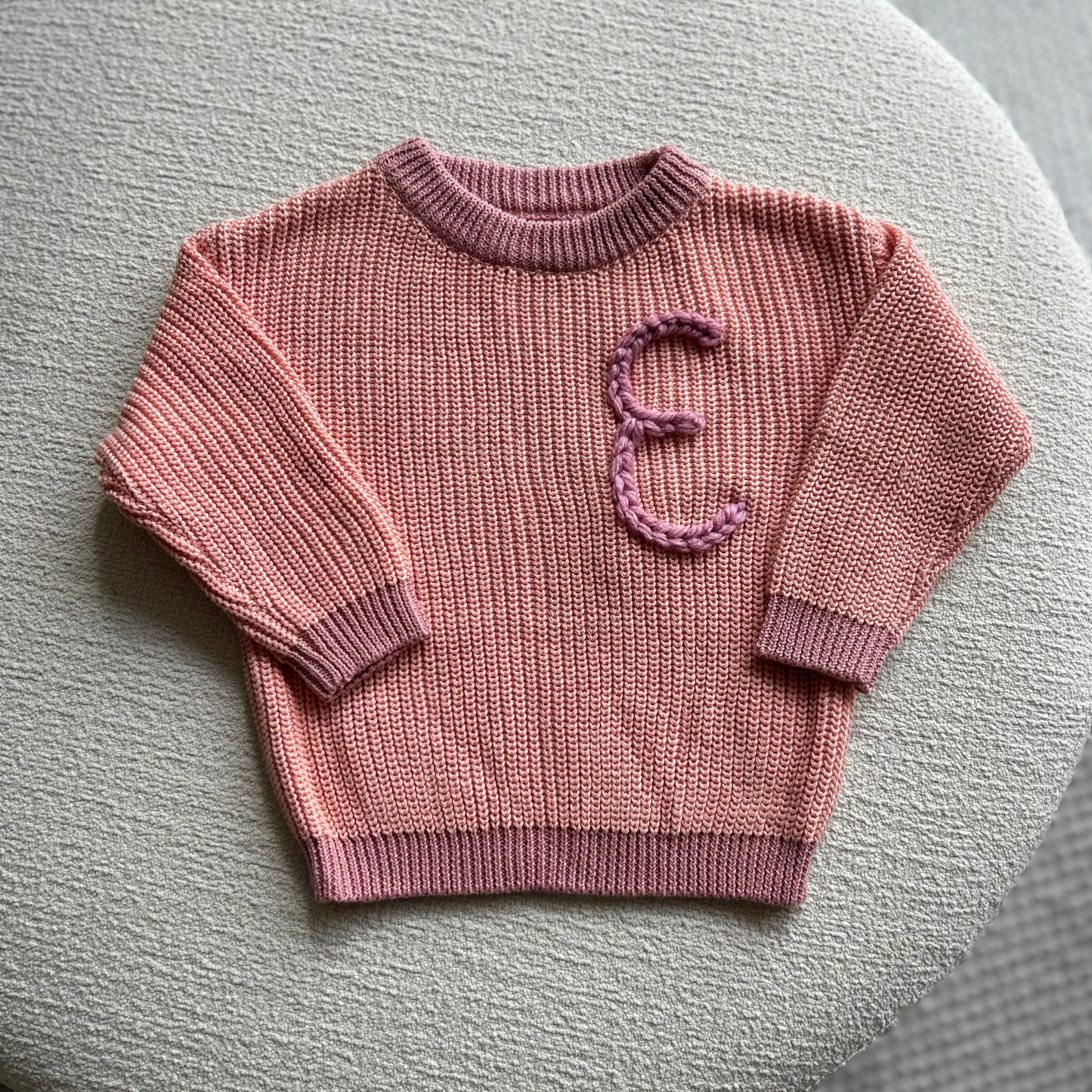 Blush 2-toned Classic Knit Sweater | Size 6-9 Months