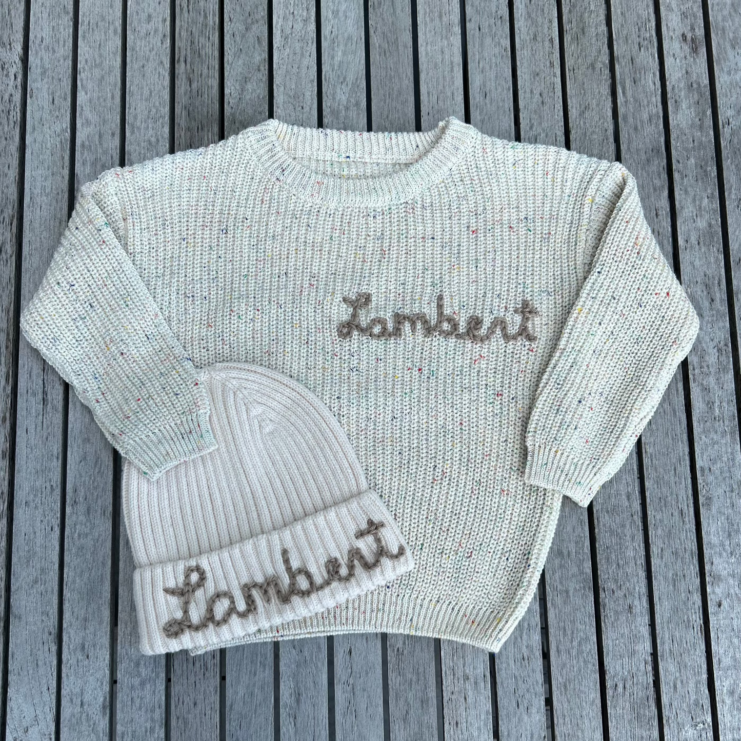 Speckled Sweaters | Pink & Beige 4-6 Years