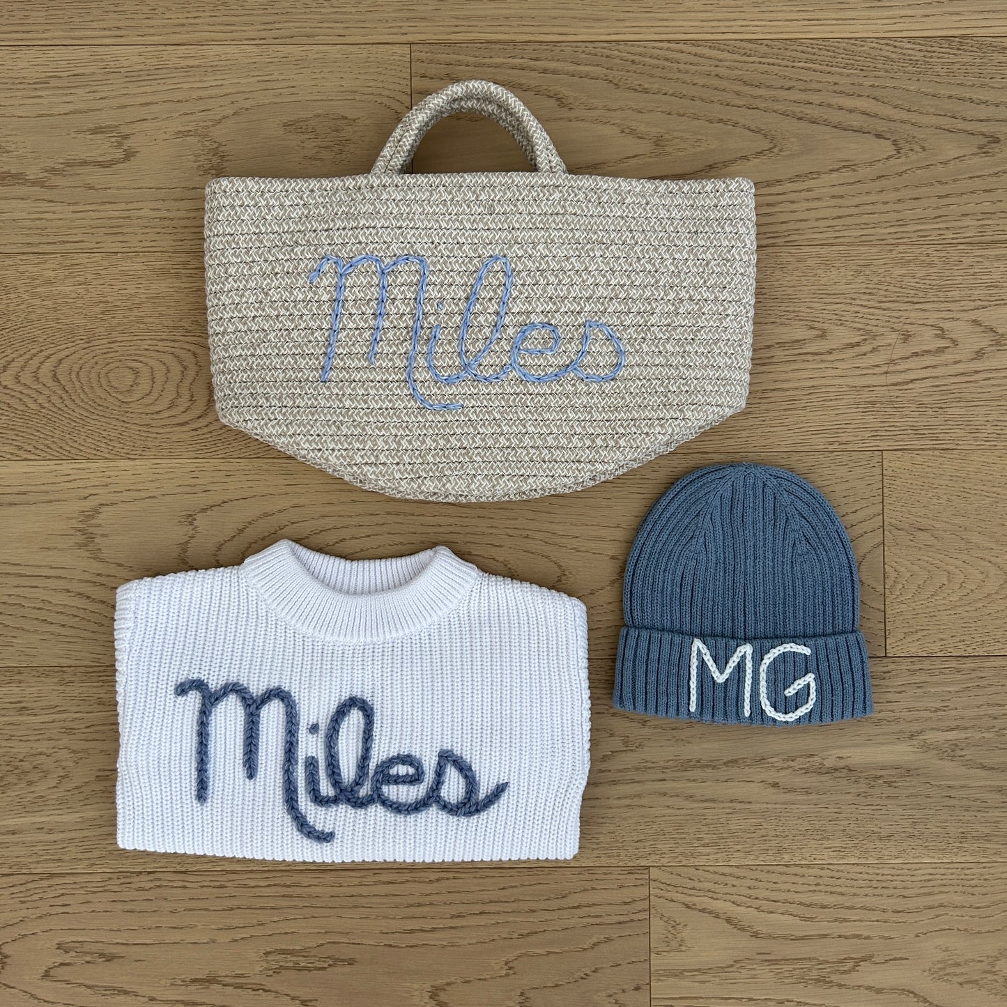 The Classic Newborn Bundle: Sweater + Hat + Bin