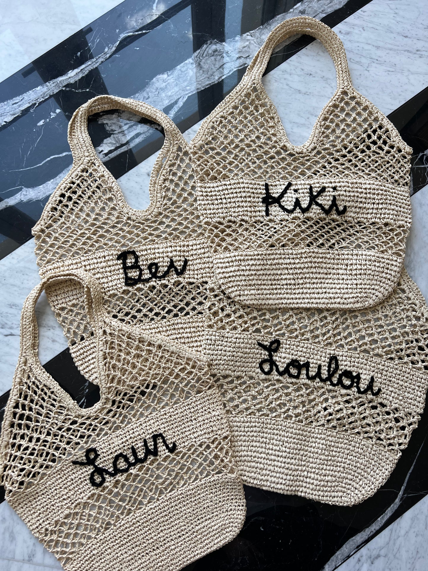 Custom Crochet Beach Bag - BEIGE