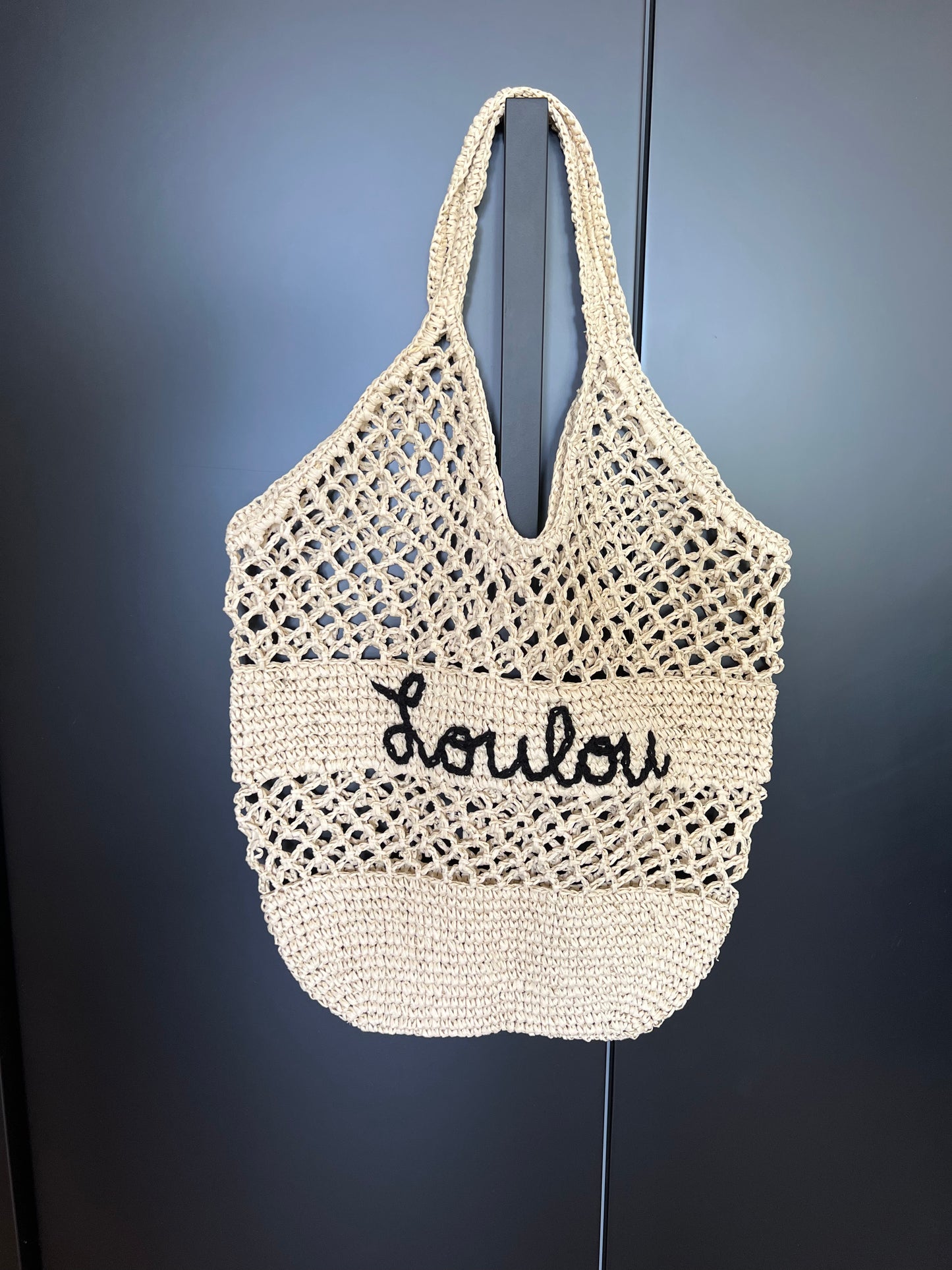 Custom Crochet Beach Bag - BEIGE