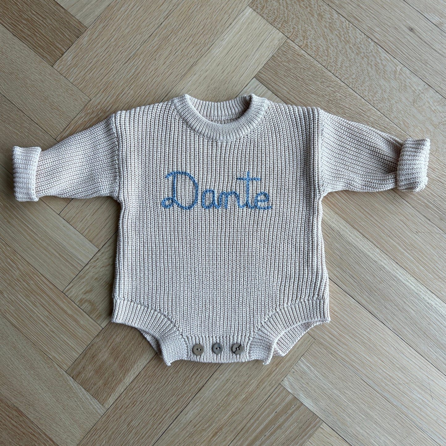 Classic Knit Baby Onesie | 0-6 Months, BLUSH