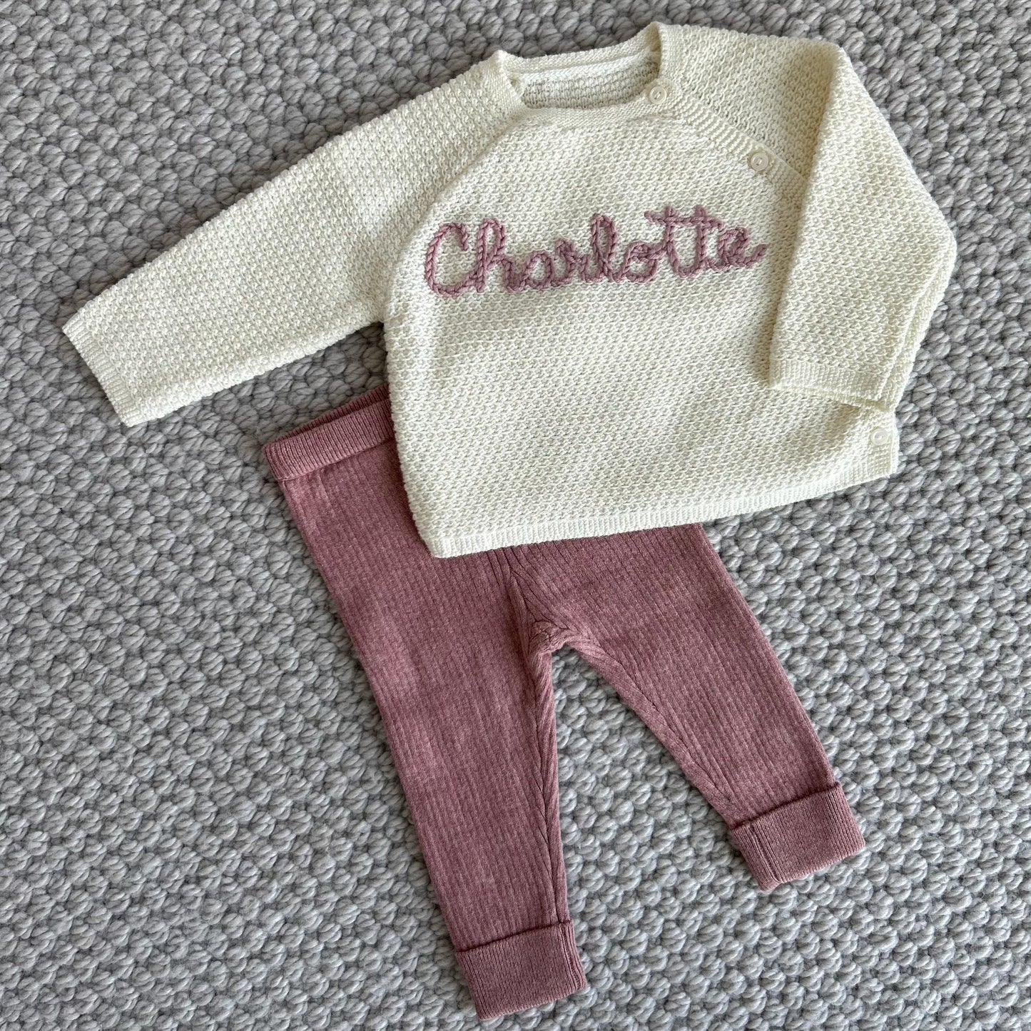 Ivory Wrap Sweater + Blush pant sets | Size 3-6 Months